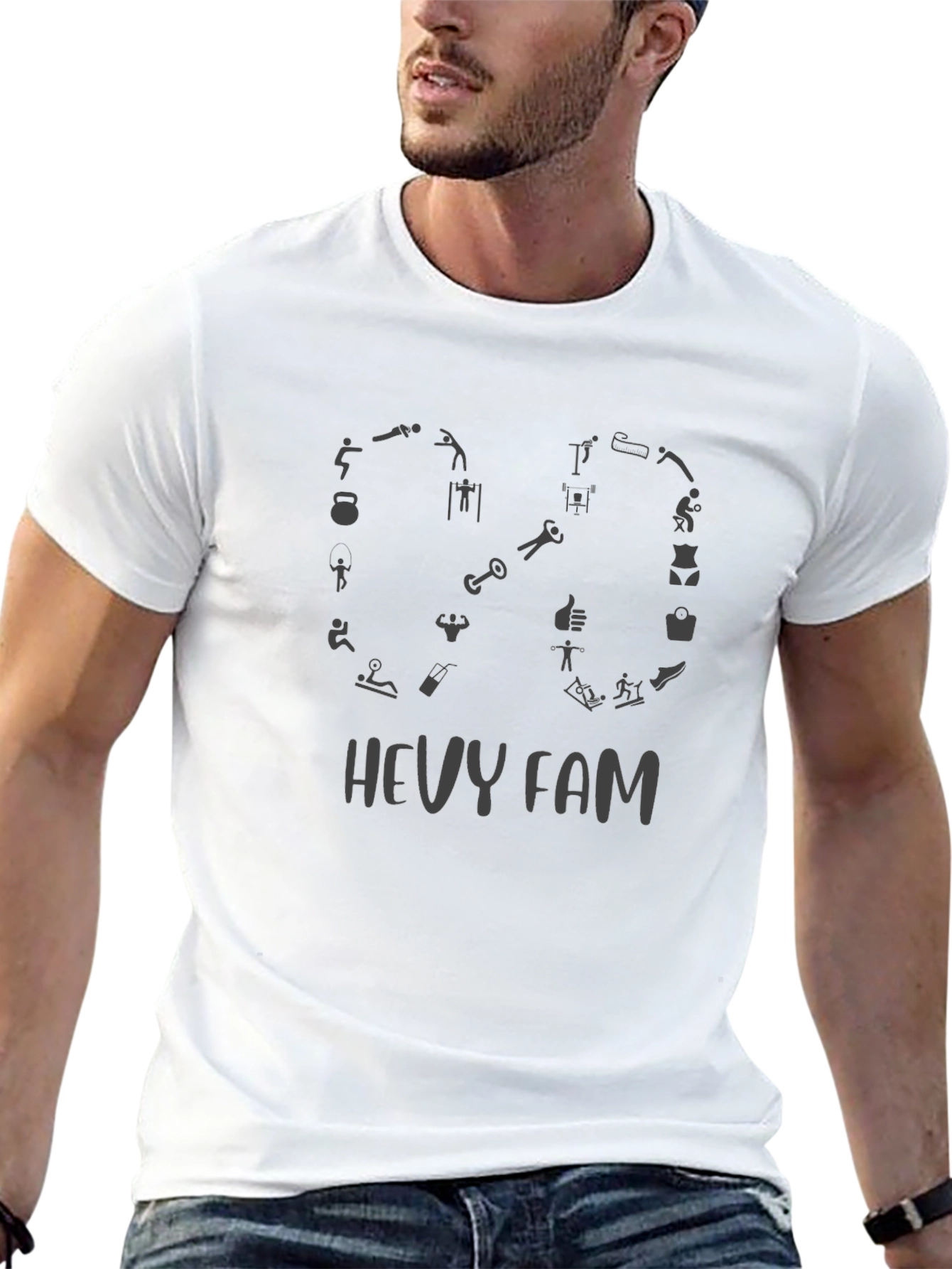 Hevy Fam Fitness T-Shirt - Black Gym Apparel