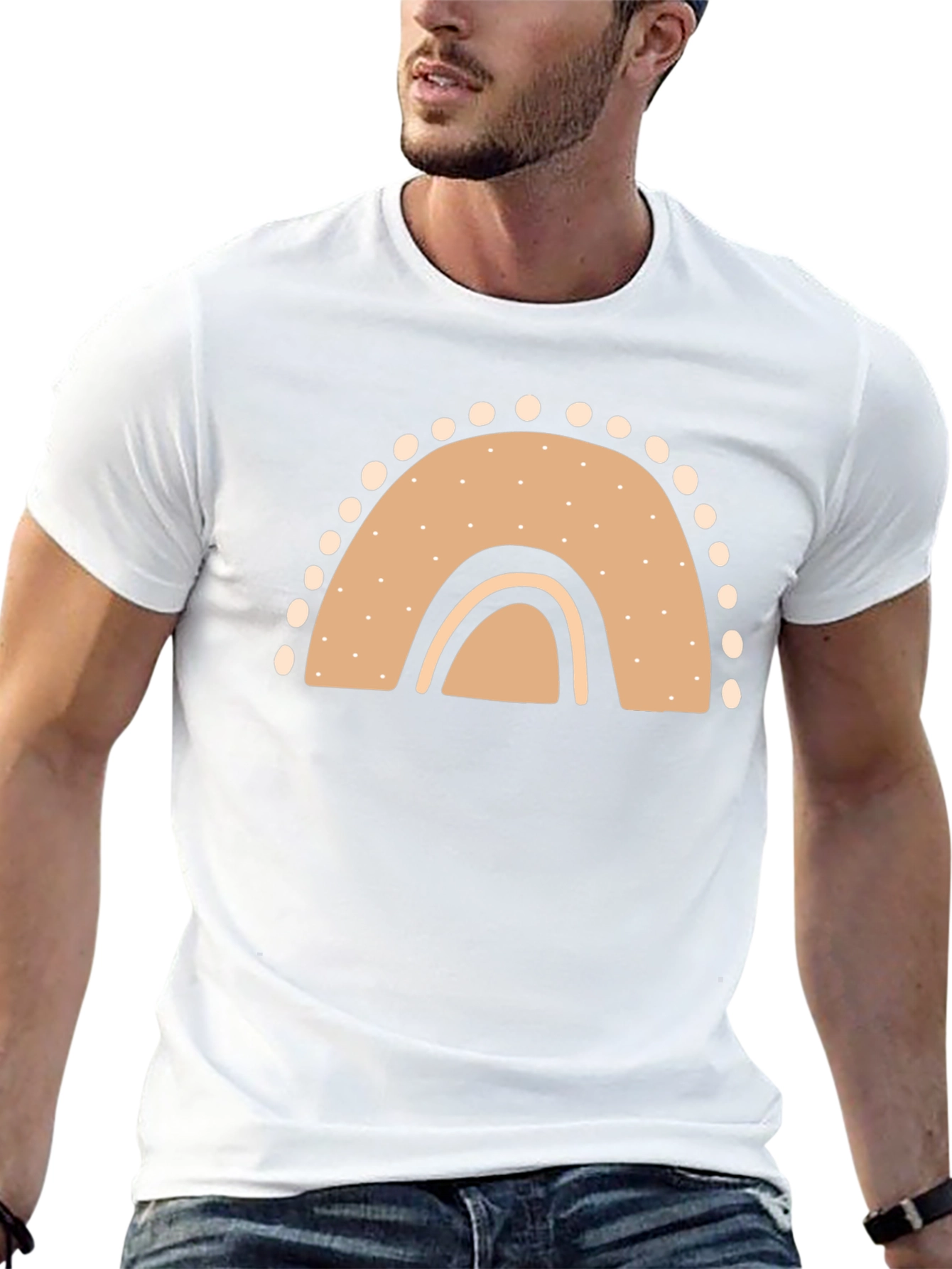Boho Rainbow Graphic Tee - Casual Comfort
