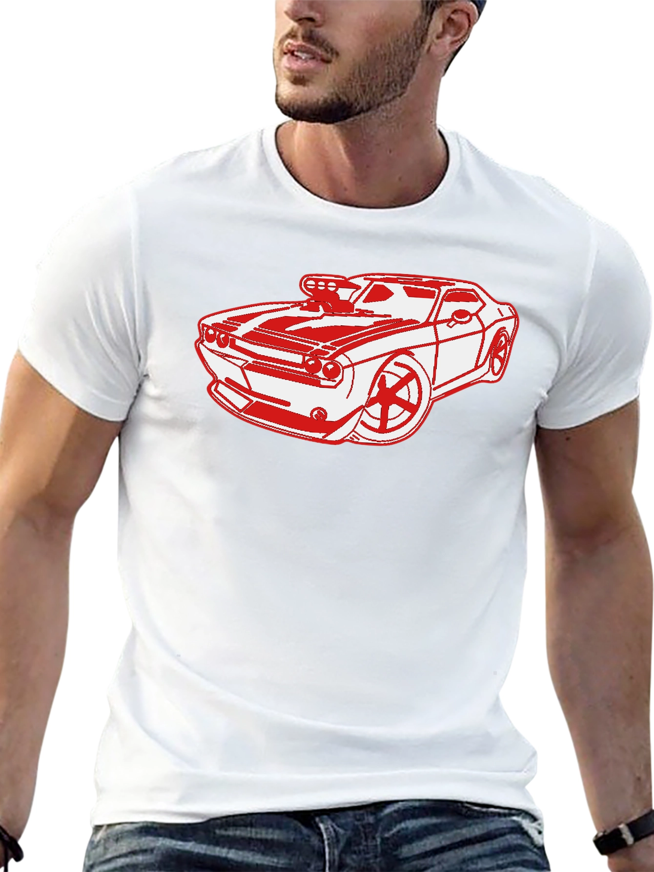 Red Muscle Car Graphic T-Shirt