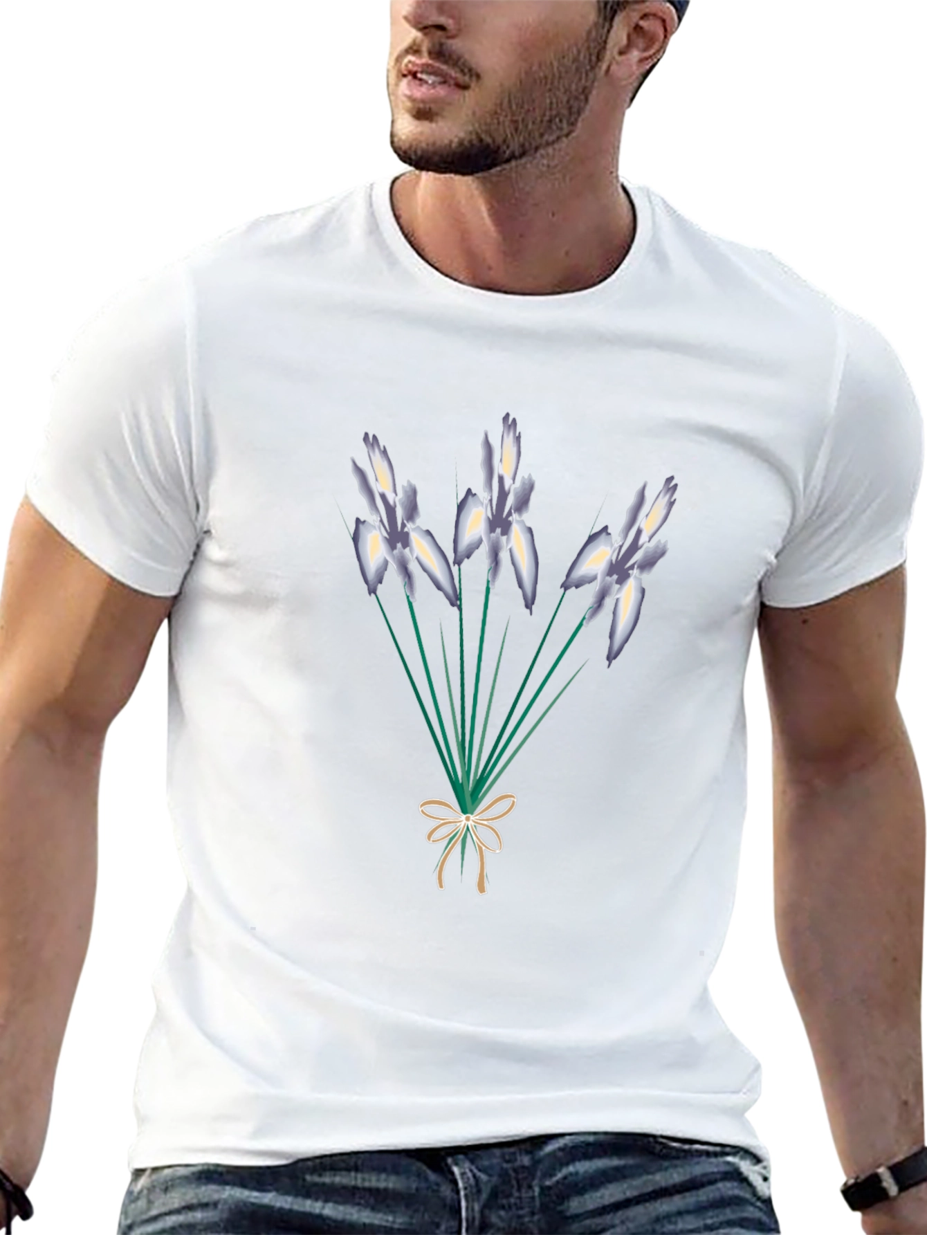 Floral Bouquet Graphic Tee - Stylish Black T-Shirt