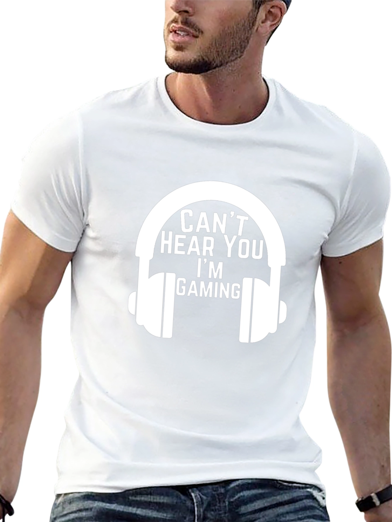 Cant Hear You Im Gaming Black T-Shirt