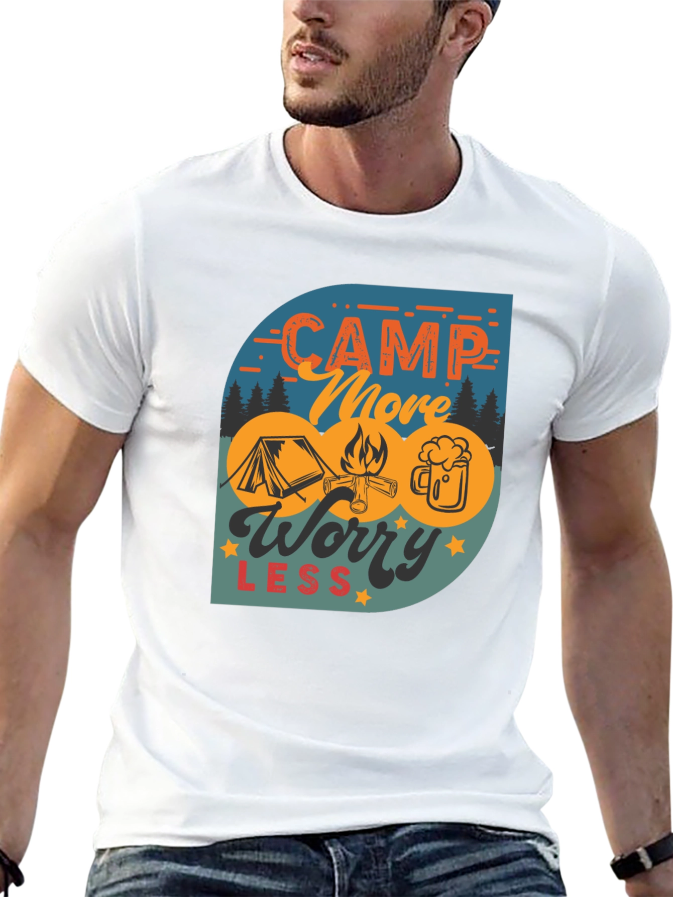 Camp More Worry Less Graphic T-Shirt