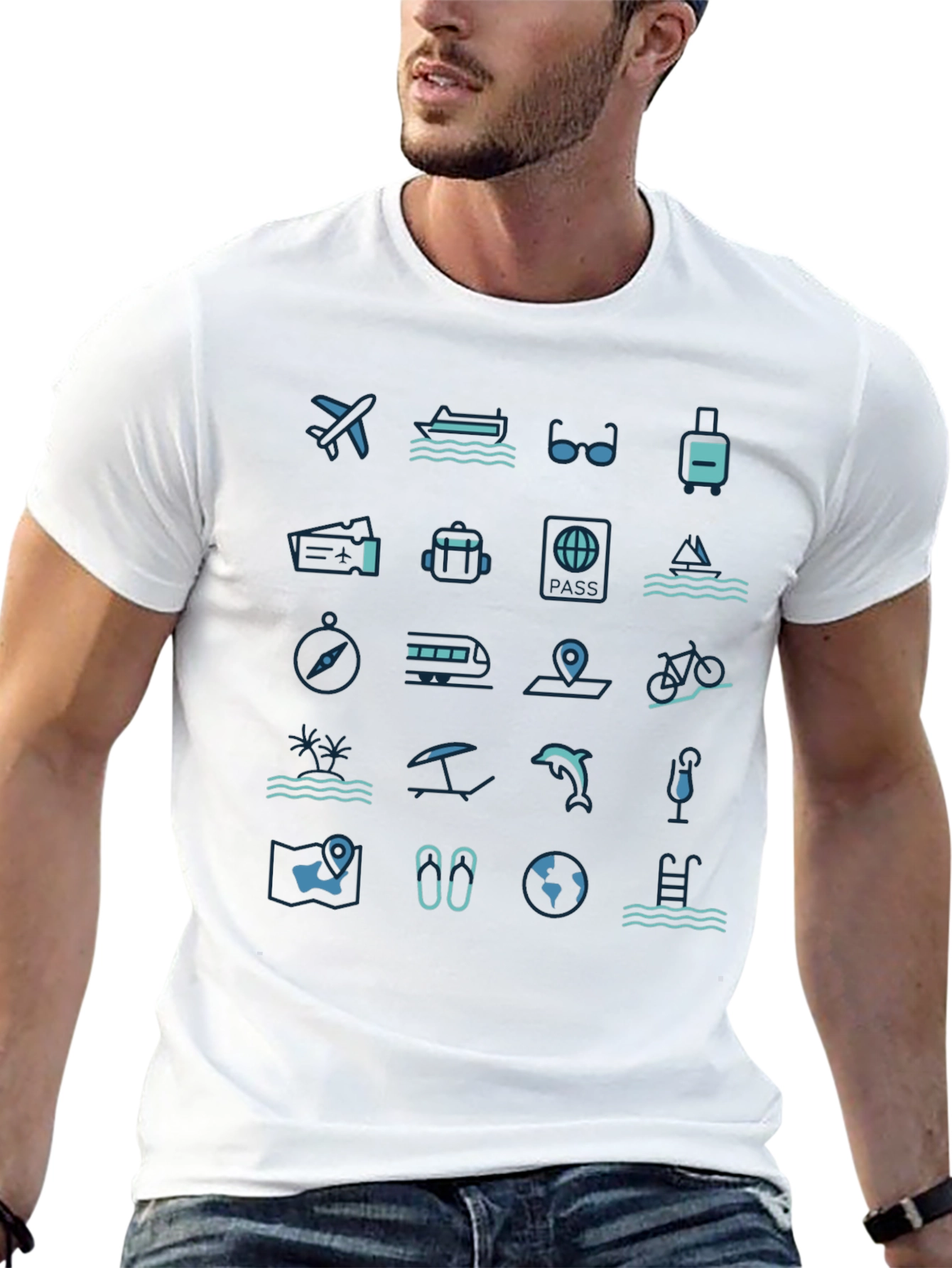 Travel Icon Black T-Shirt