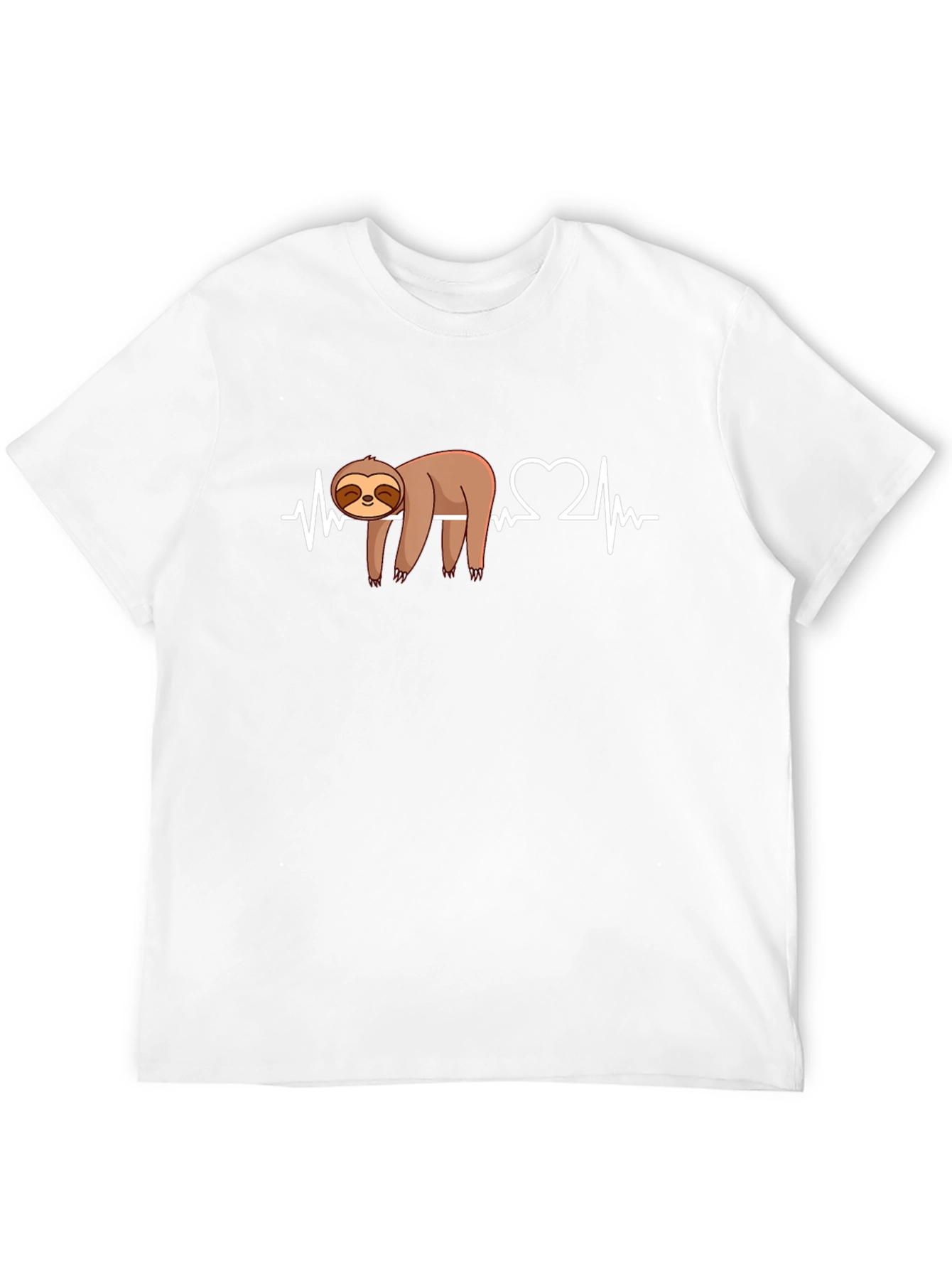 Sloth Heartbeat Graphic T-Shirt - Lazy Days