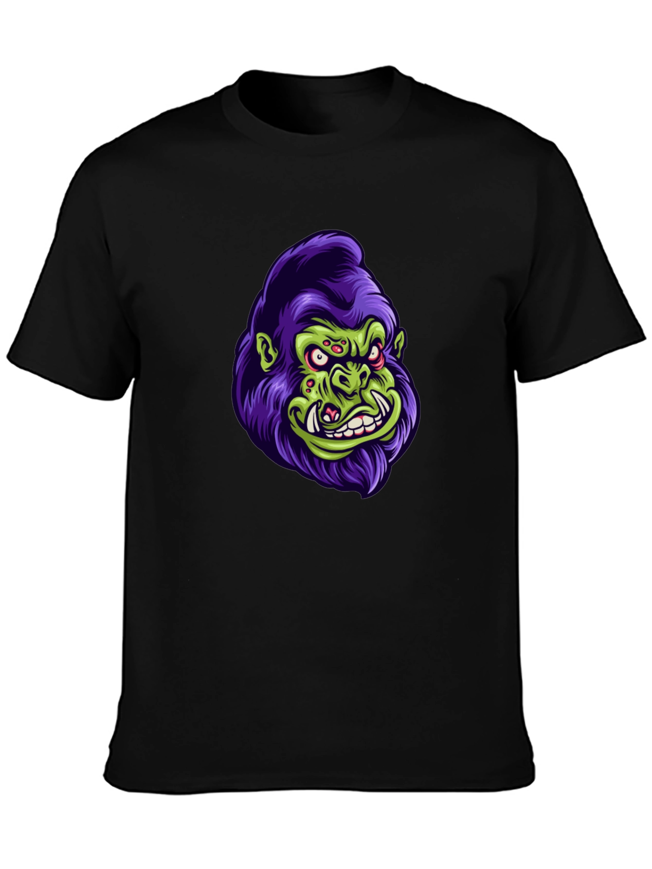 Monster Gorilla Graphic Tee - Black Cotton Blend