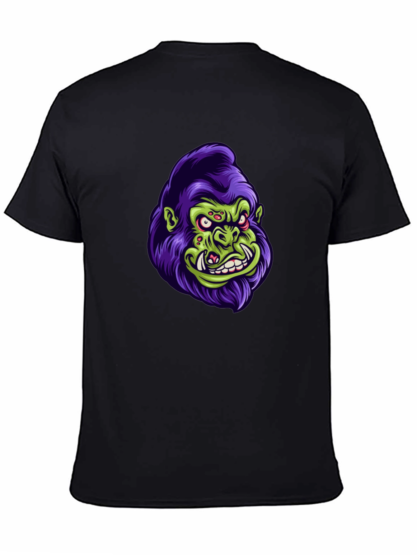 Monster Gorilla Graphic Tee - Black Cotton Blend