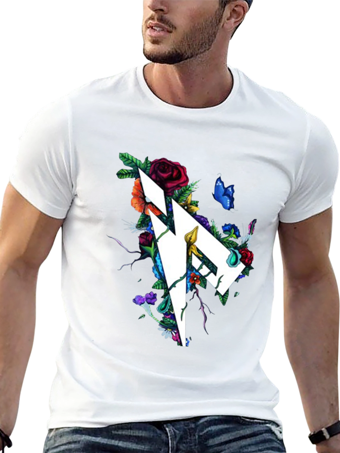 Floral Geometric Graphic Print T-Shirt