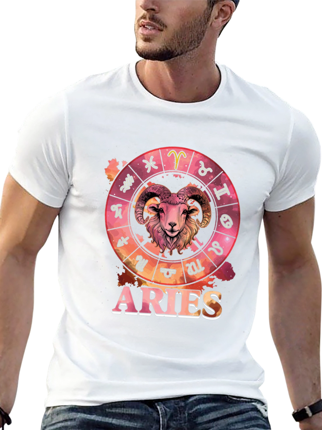 Aries Zodiac Graphic Tee - Black