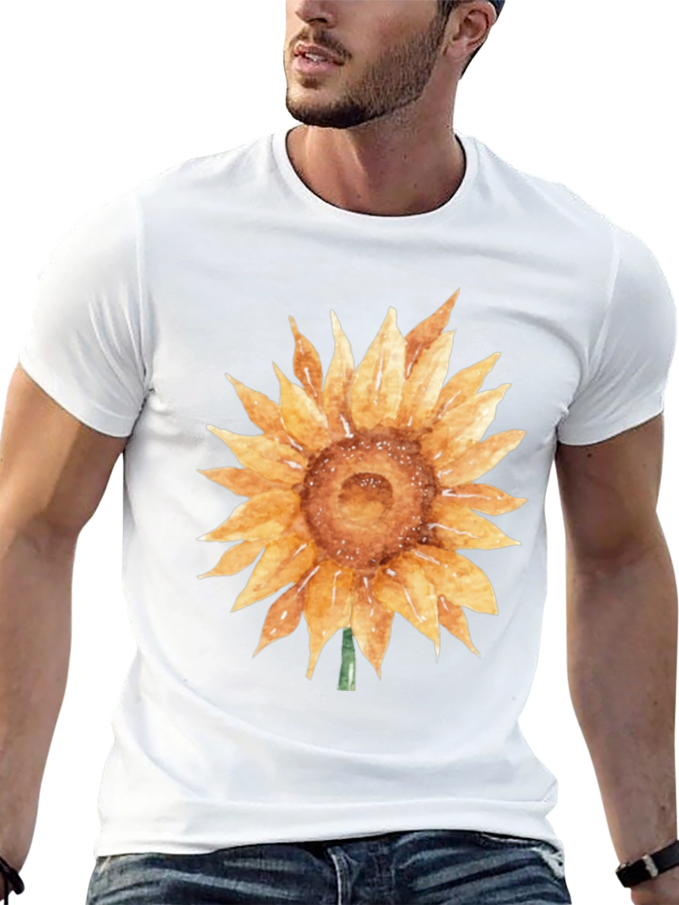 Sunflower Graphic Tee - Soft Cotton Black T-Shirt