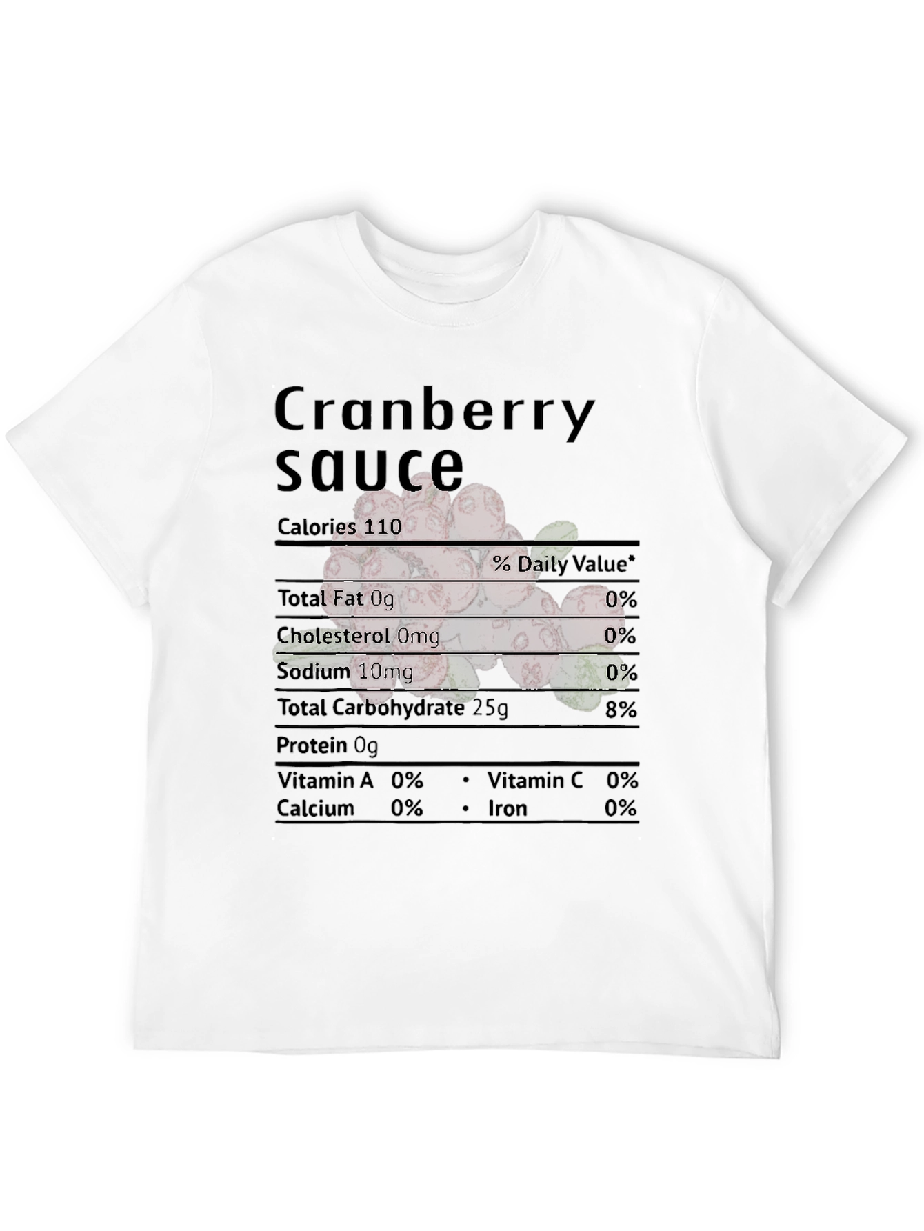 Cranberry Sauce Nutrition Facts Black T-Shirt