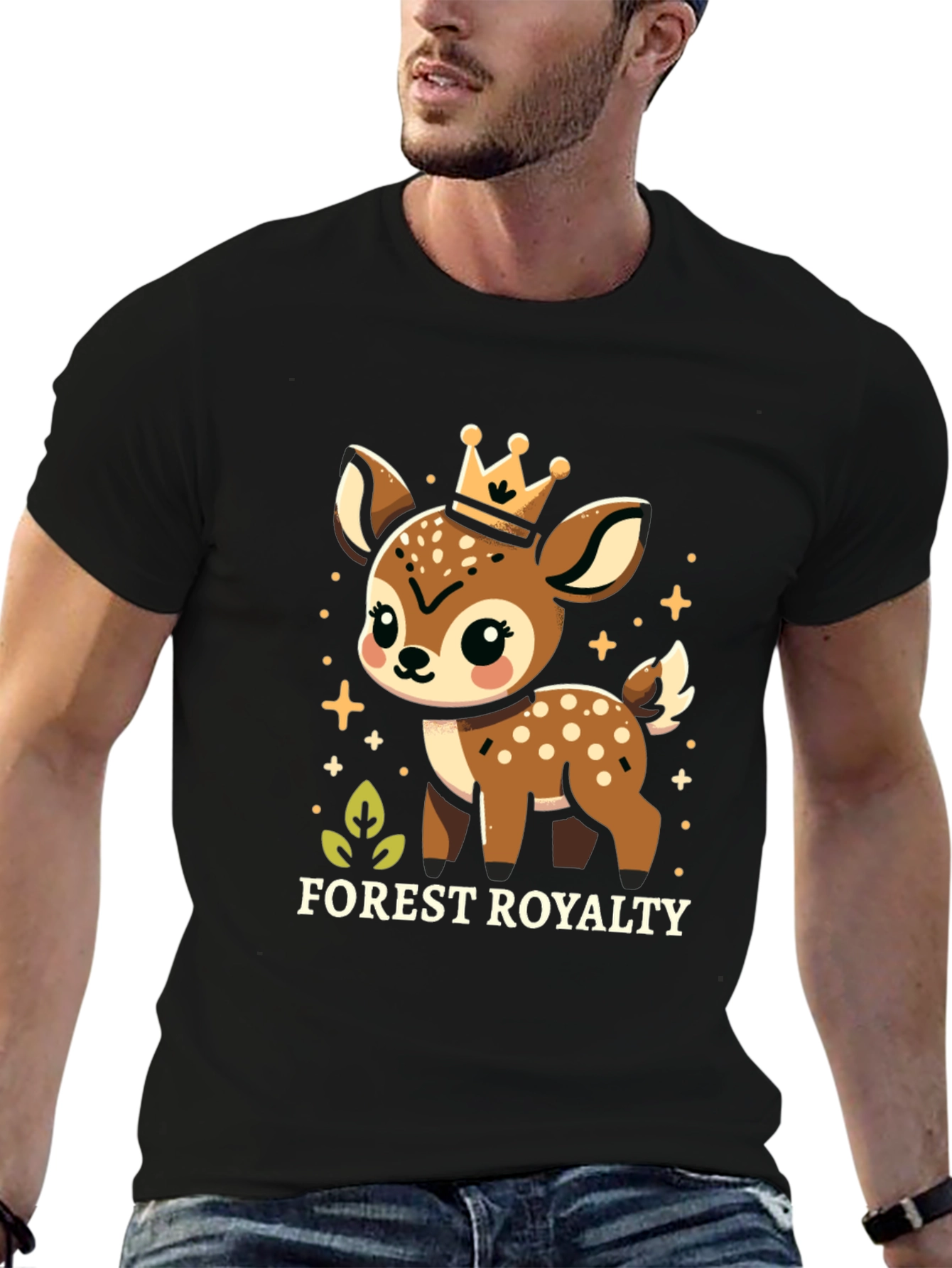 Forest Royalty Cute Deer Graphic Tee