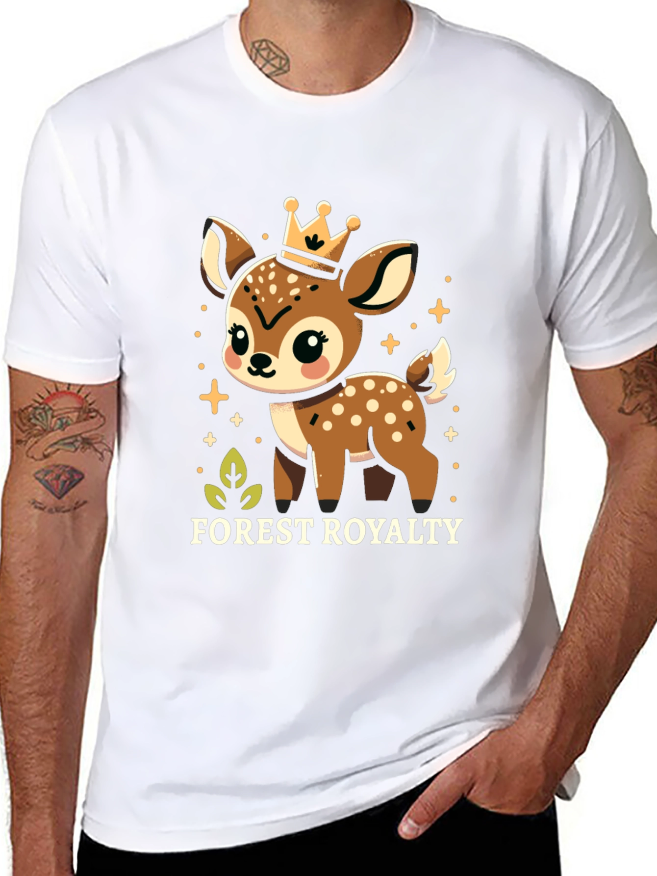 Forest Royalty Cute Deer Graphic Tee