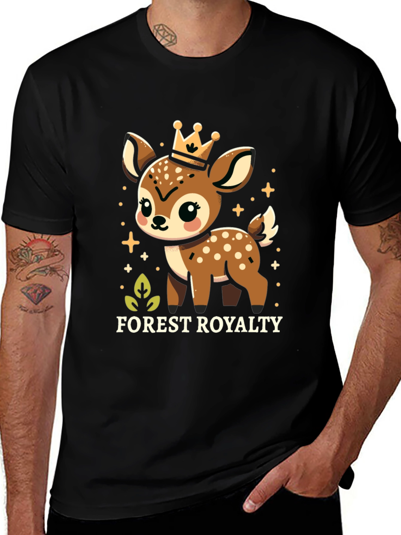 Forest Royalty Cute Deer Graphic Tee