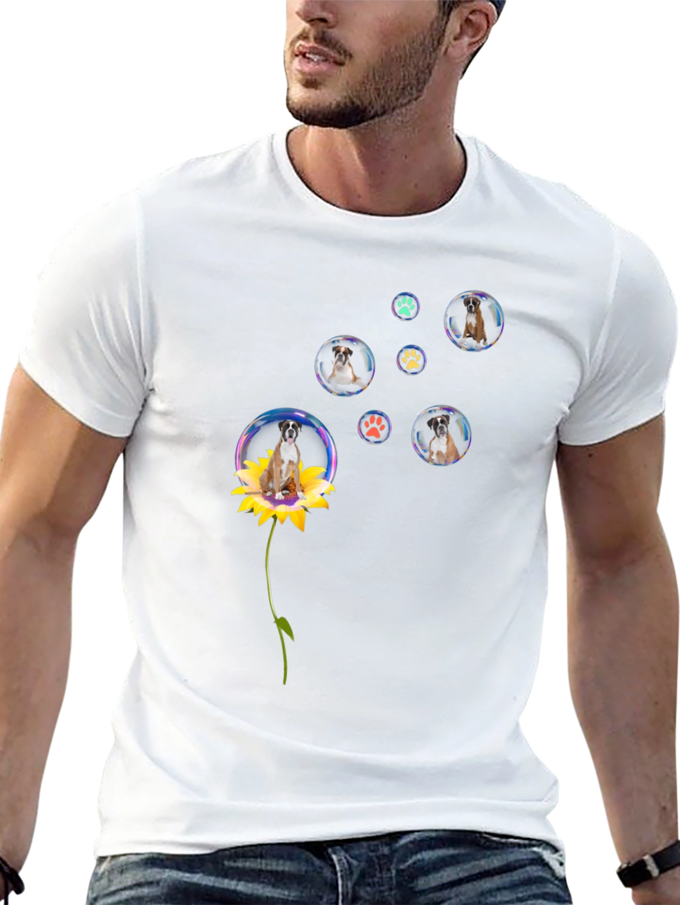 Dog in Bubbles T-Shirt Cute Pet Tee