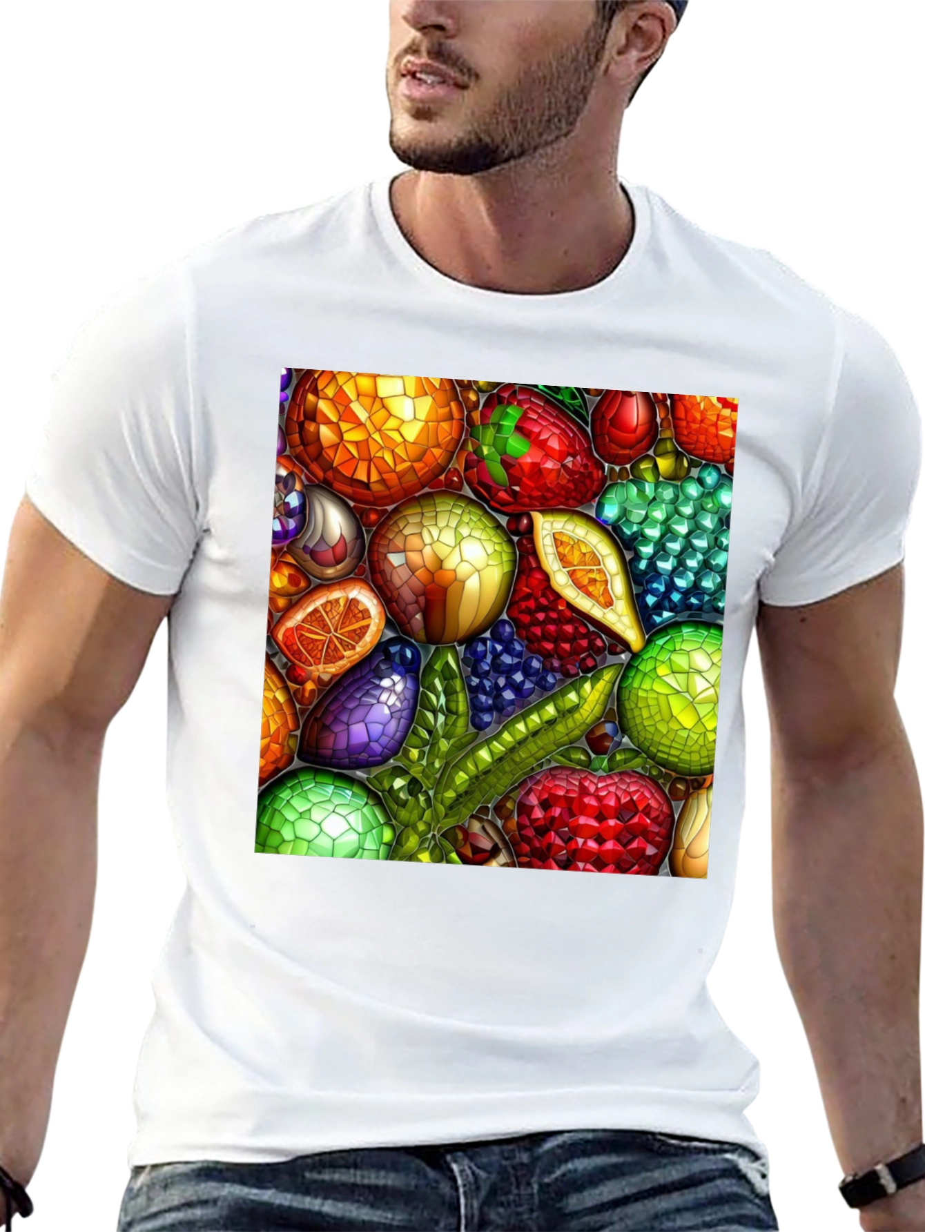 Fruit Mosaic Graphic T-Shirt