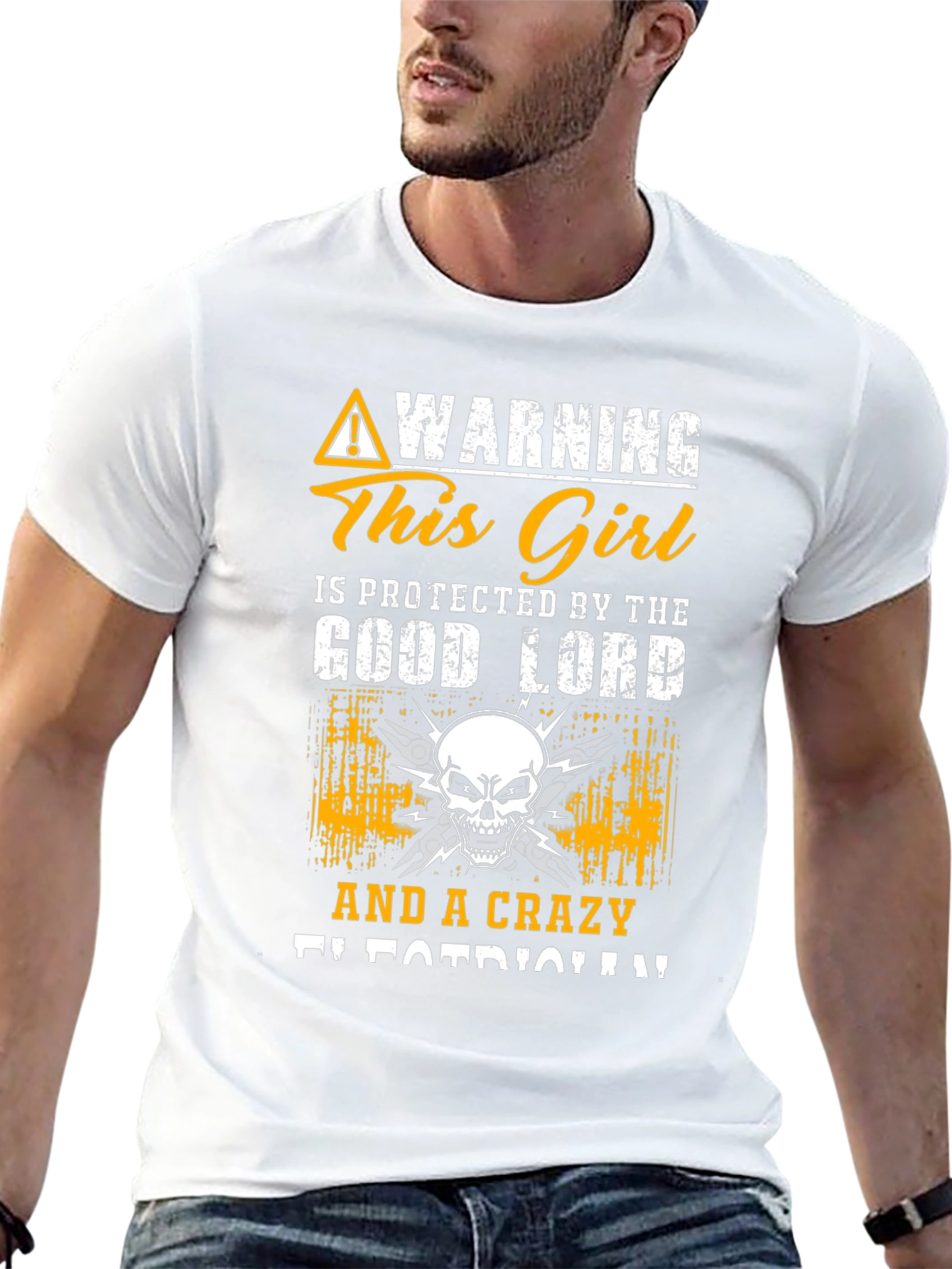 Warning Crazy Girl Electrician T-Shirt