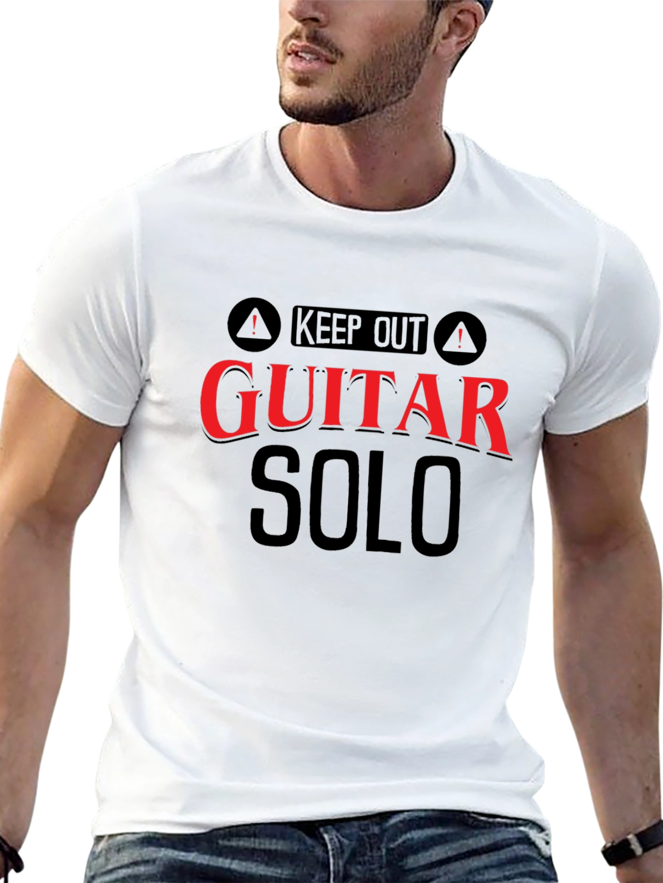 Keep Out Guitar Solo Funny Black T-Shirt