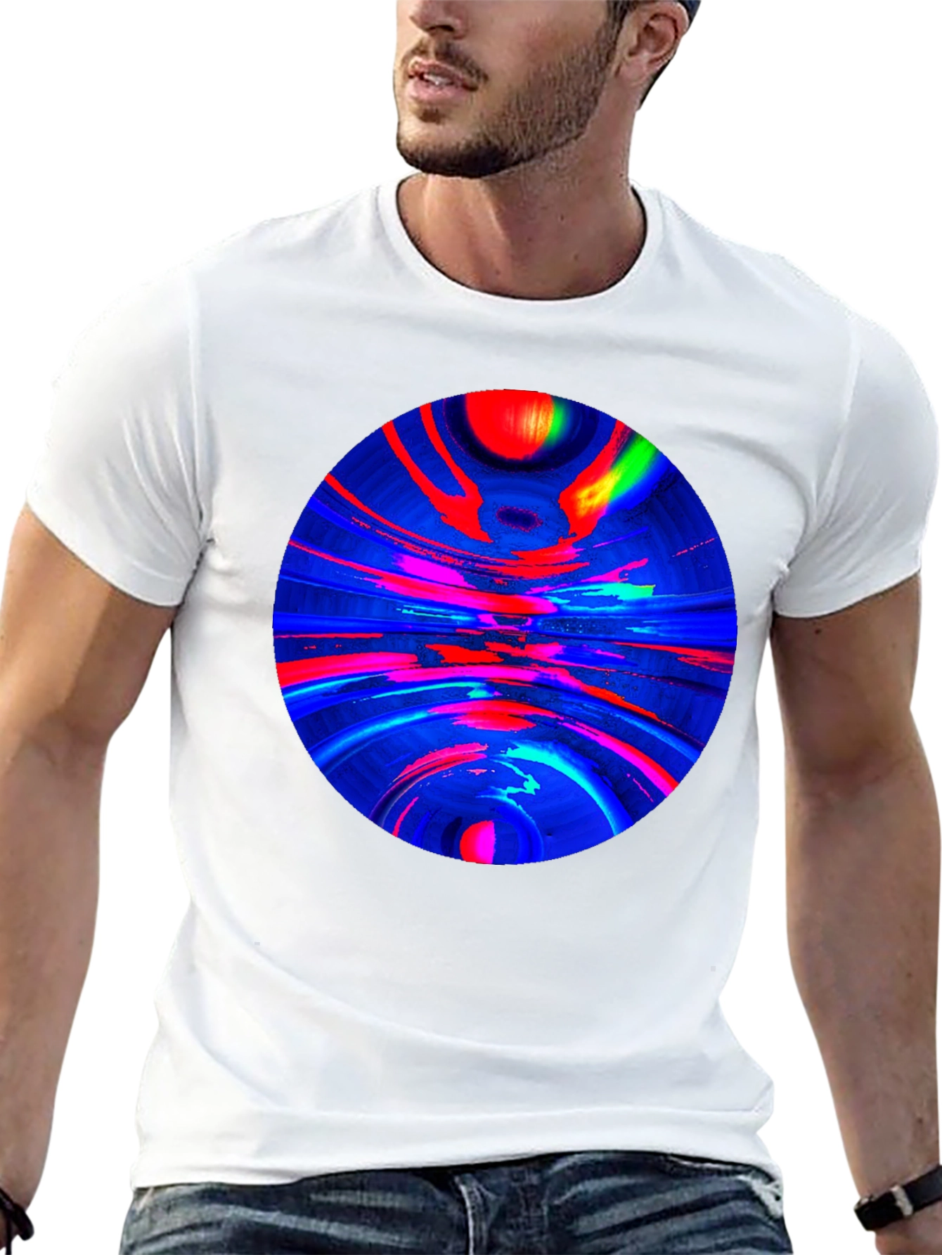 Abstract Circle Graphic T-Shirt