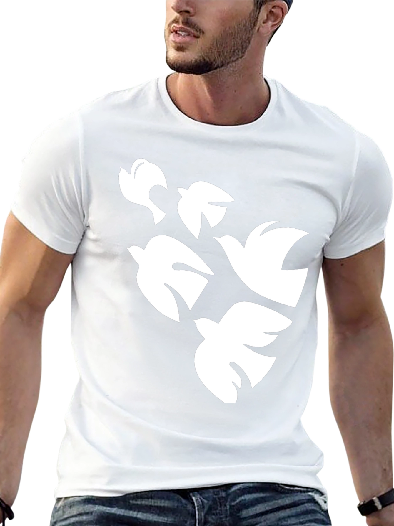 Doves in Flight Graphic Tee - Black