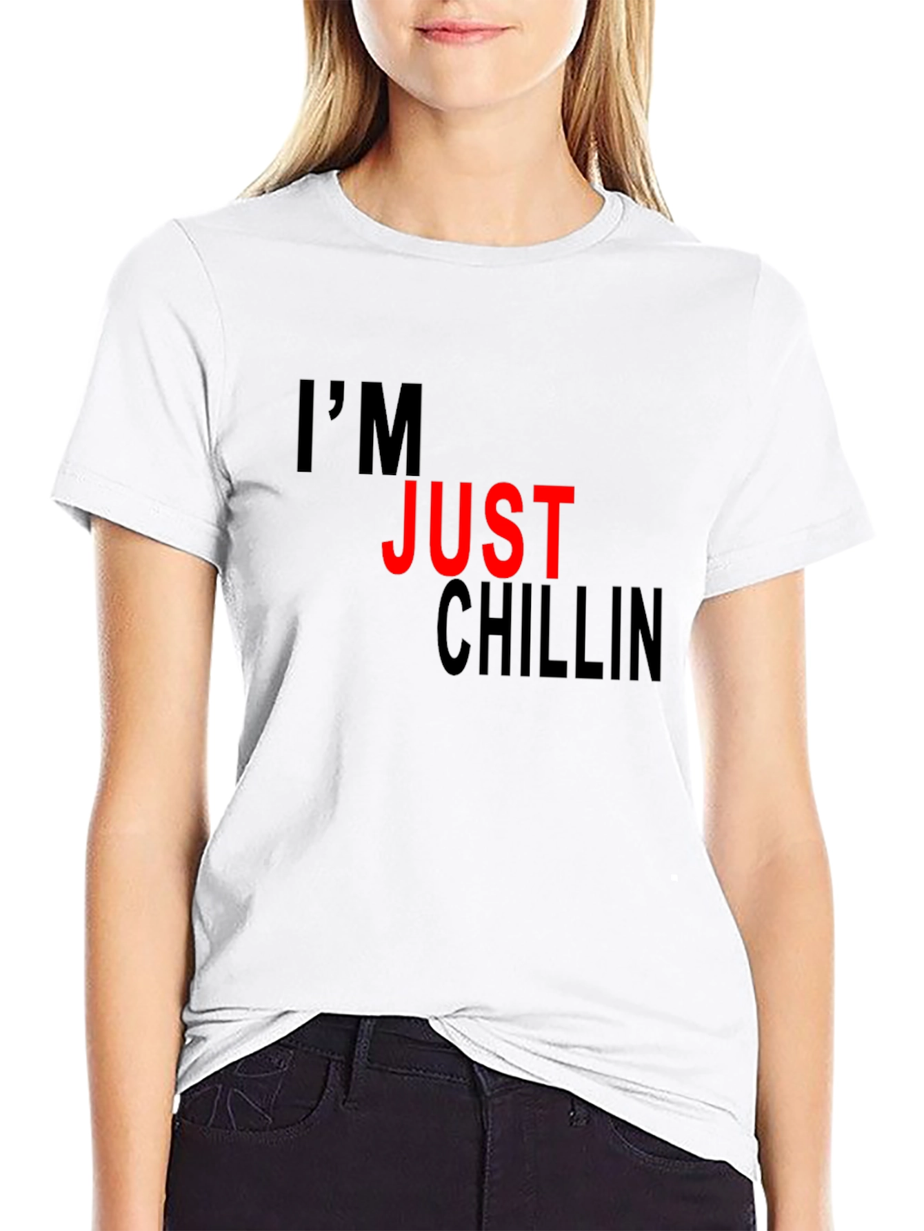 Im Just Chillin Graphic Tee - Casual Black T-Shirt
