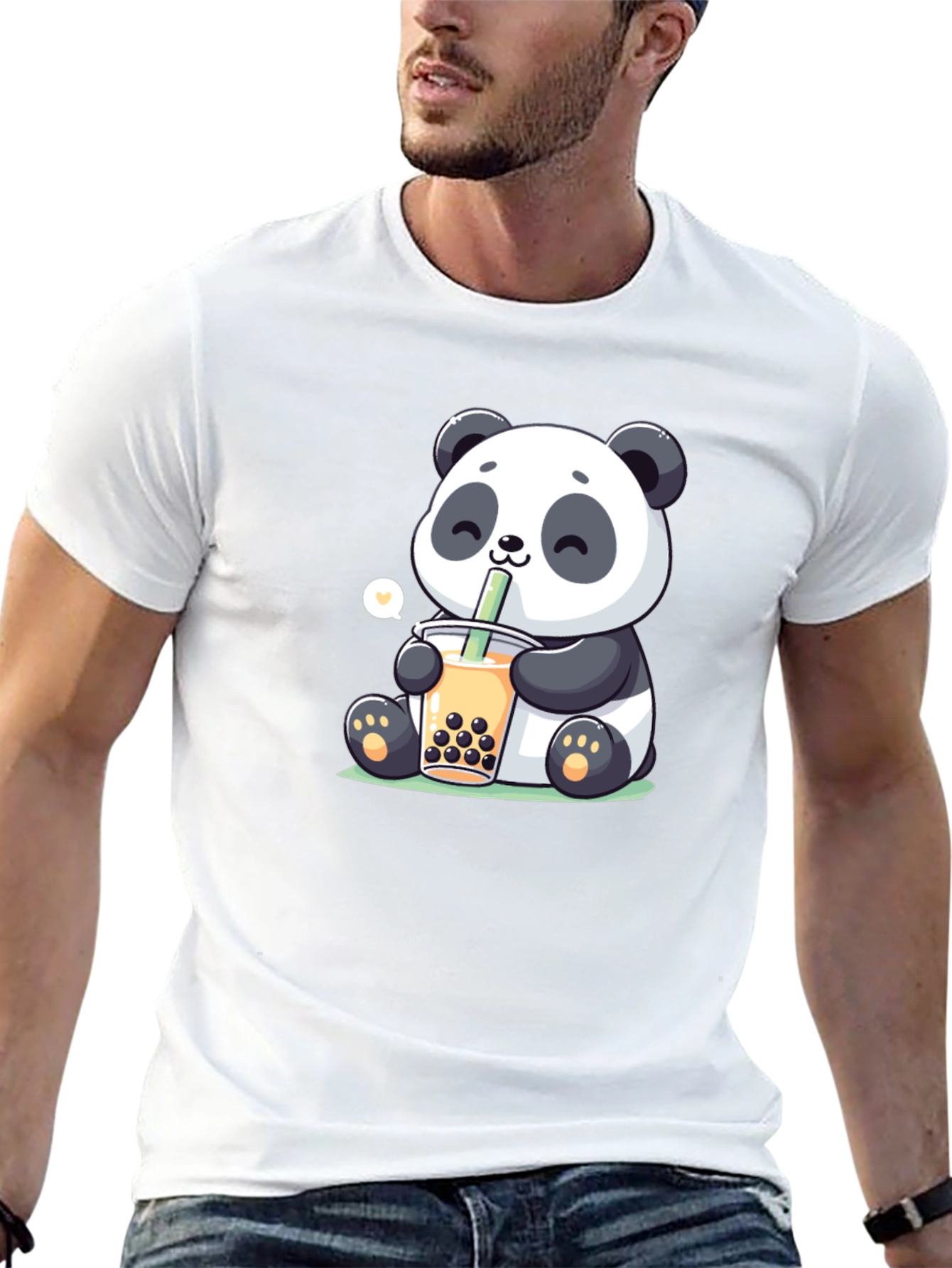 Cute Panda Boba Tea Graphic T-Shirt