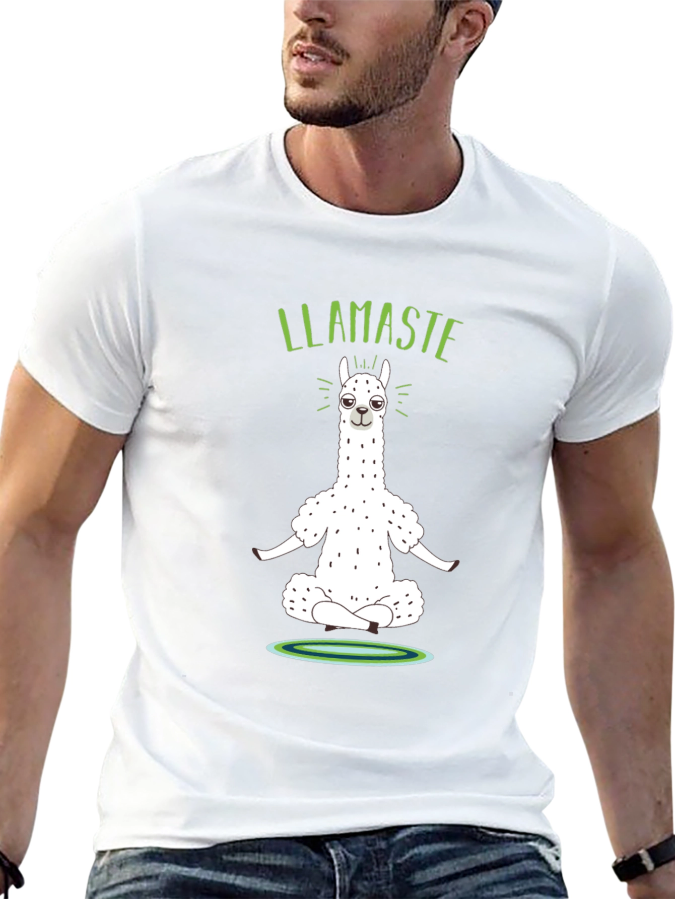 Llamaste Yoga Black Graphic T-Shirt