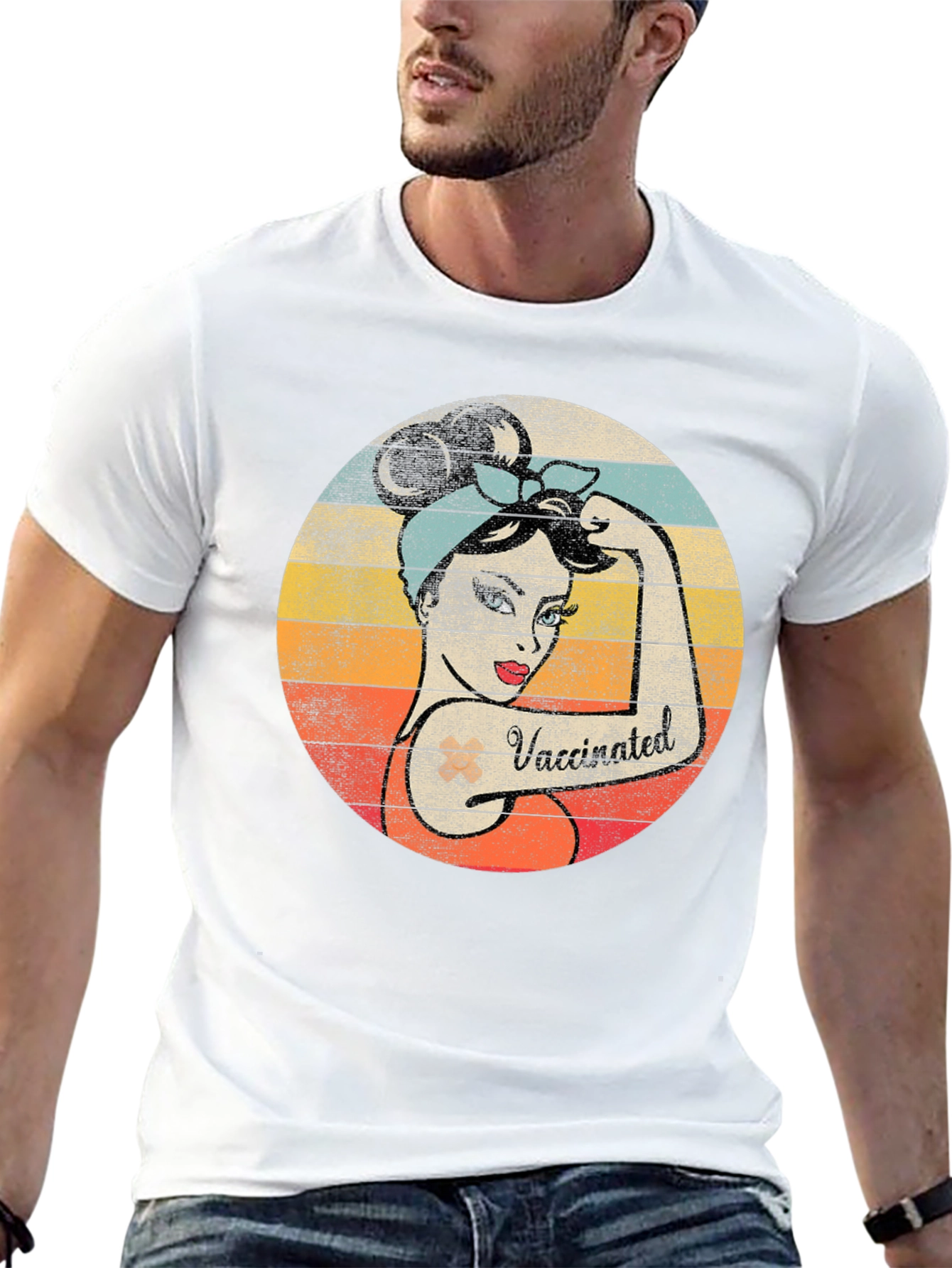 Retro Vaccinated Woman T-Shirt