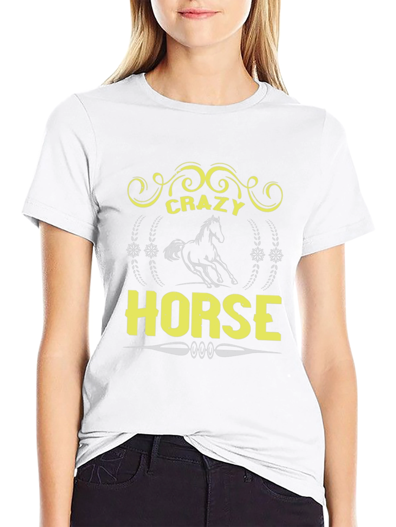 Crazy Horse Graphic Tee - Unisex Black T-Shirt