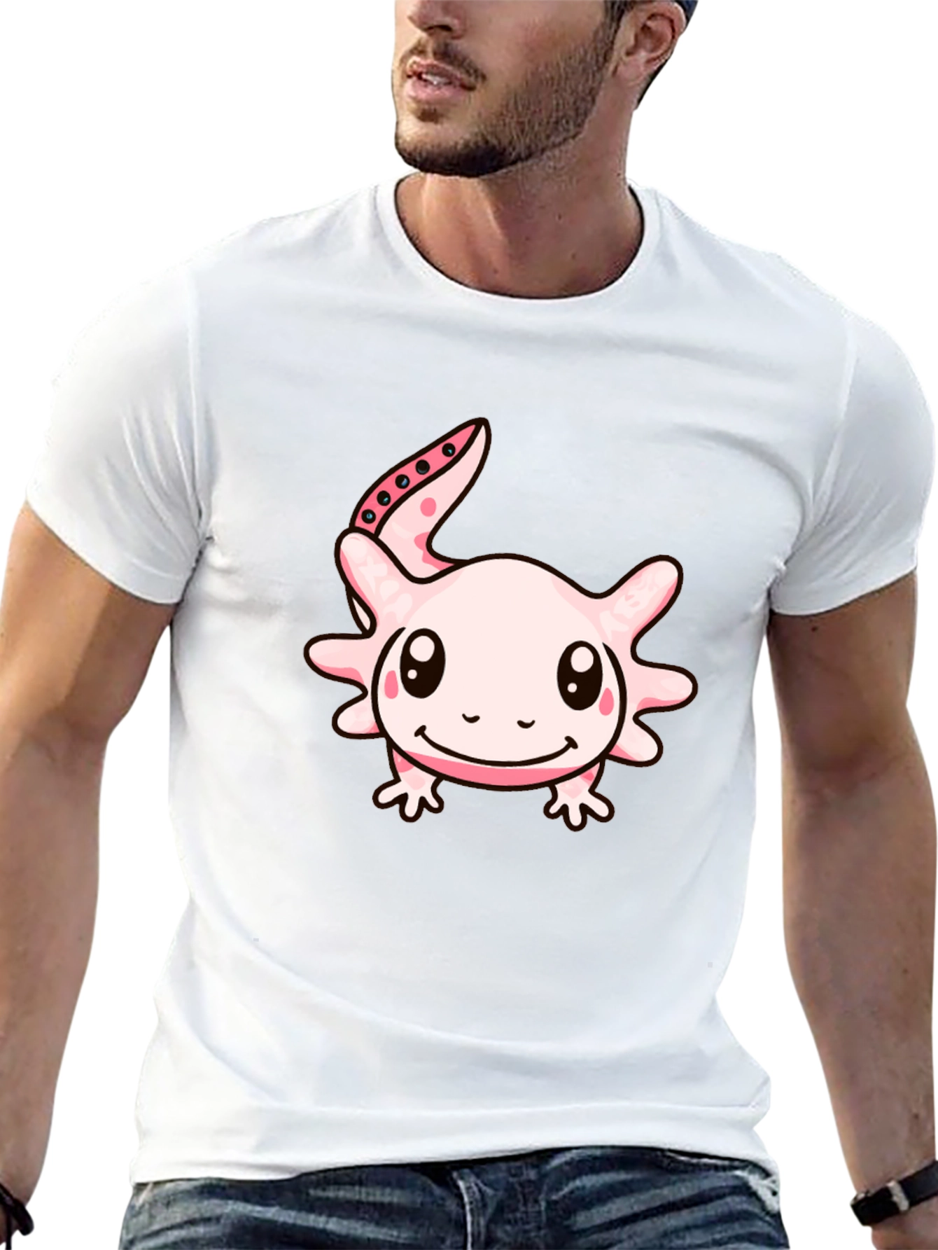 Axolotl Cartoon T-Shirt - Black