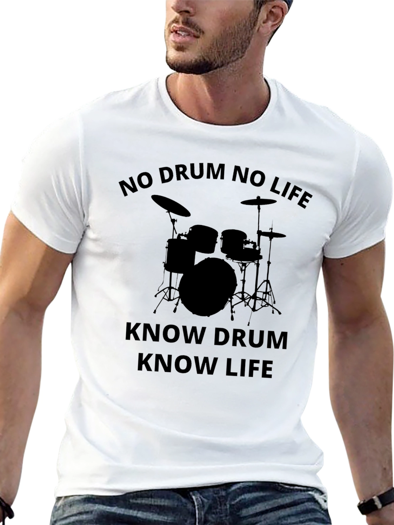 No Drum No Life Graphic Tee - Black