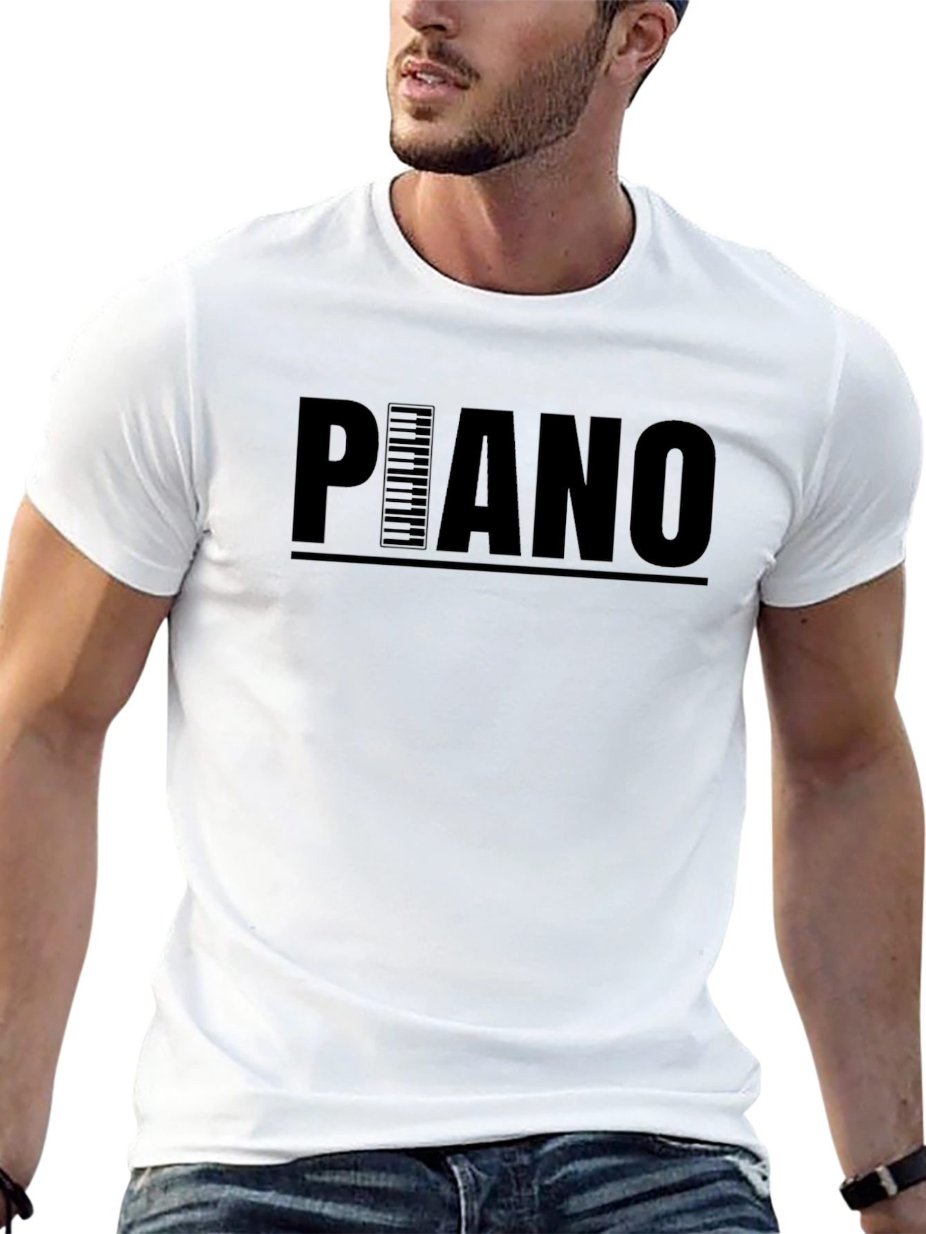 Piano Keys Graphic Print T-Shirt - Unisex
