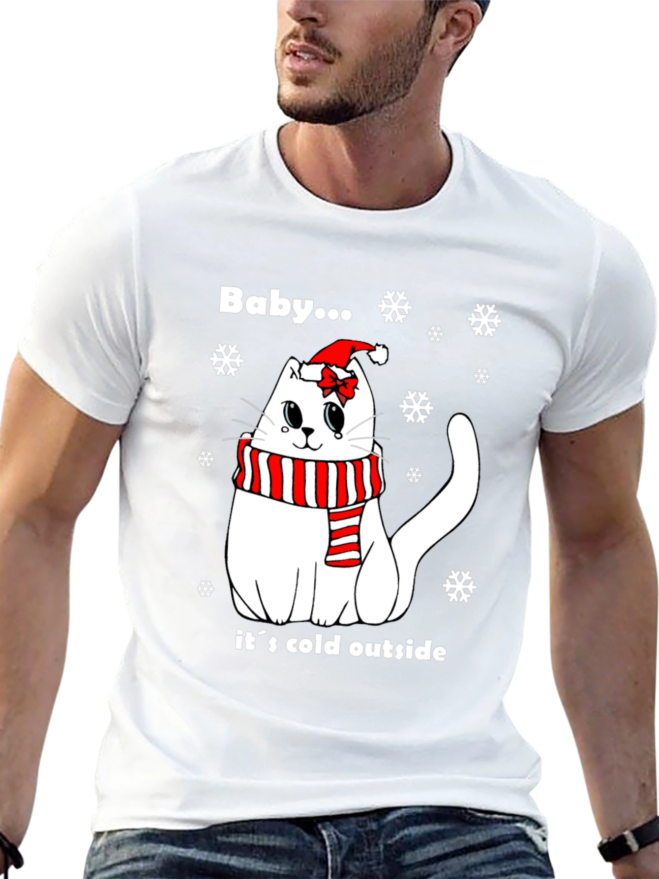 Baby Its Cold Outside Cat Christmas T-Shirt