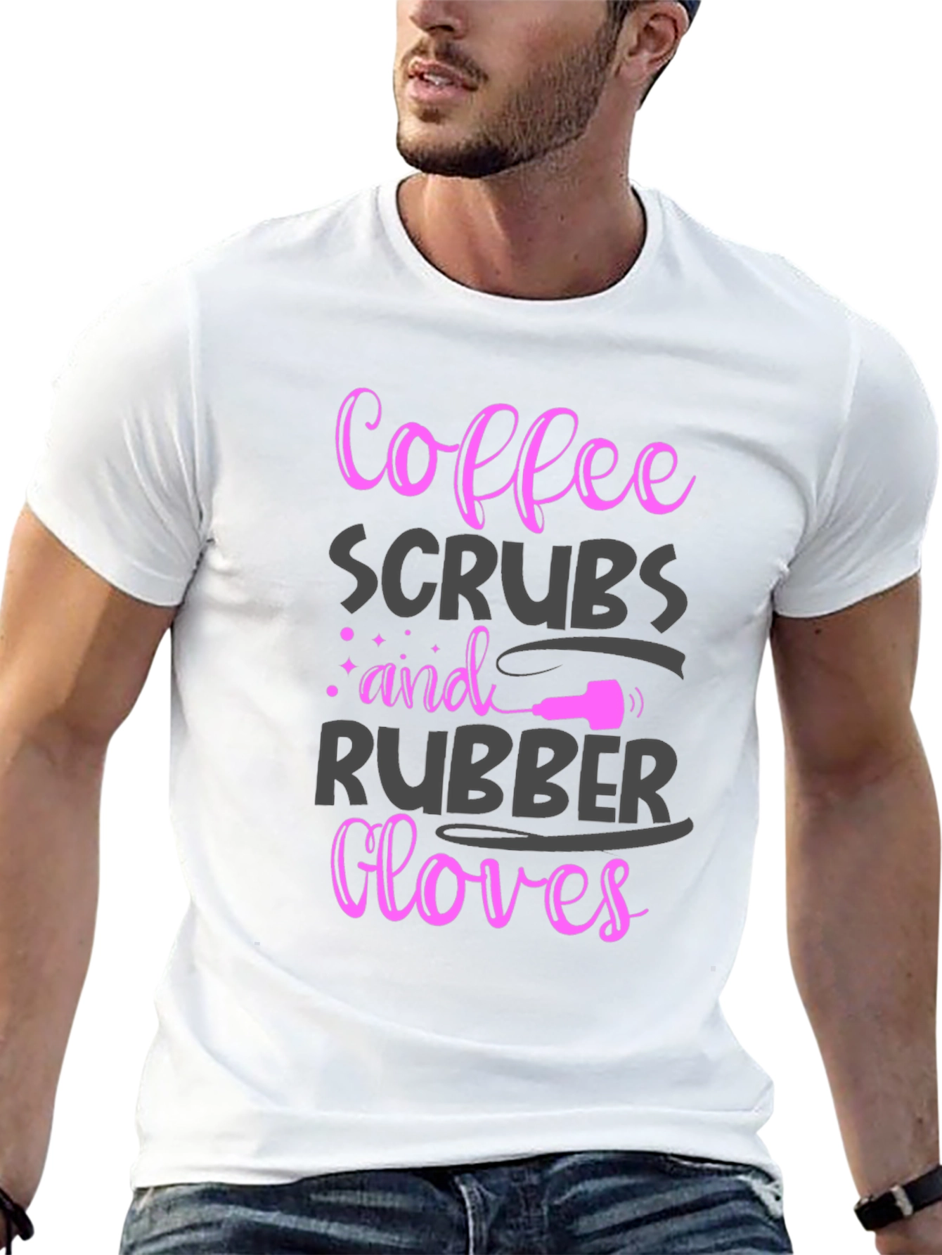 Coffee Scrubs Rubber Gloves Graphic Tee