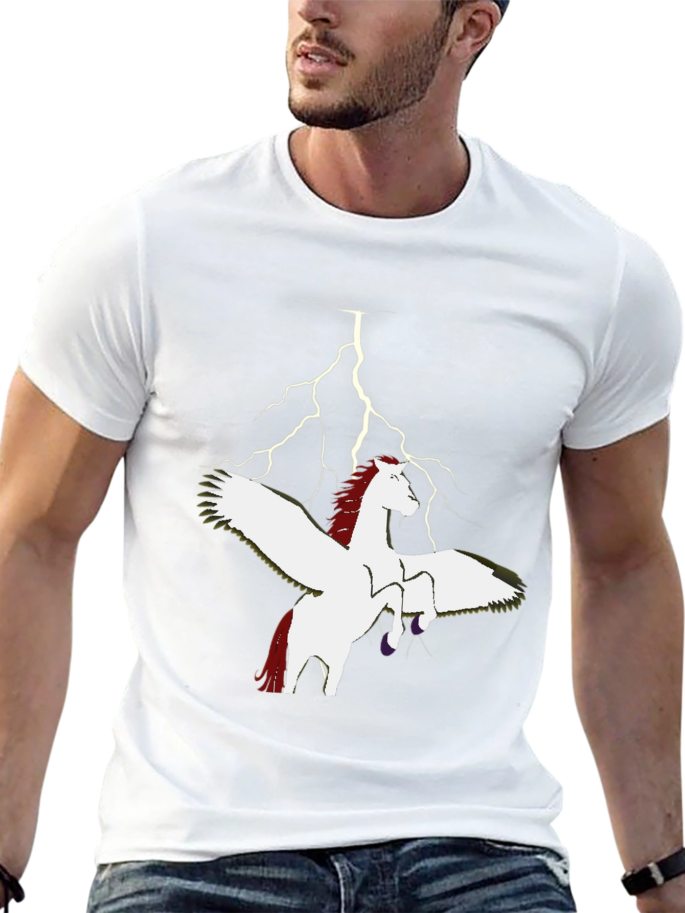 Pegasus Lightning Bolt Graphic T-Shirt
