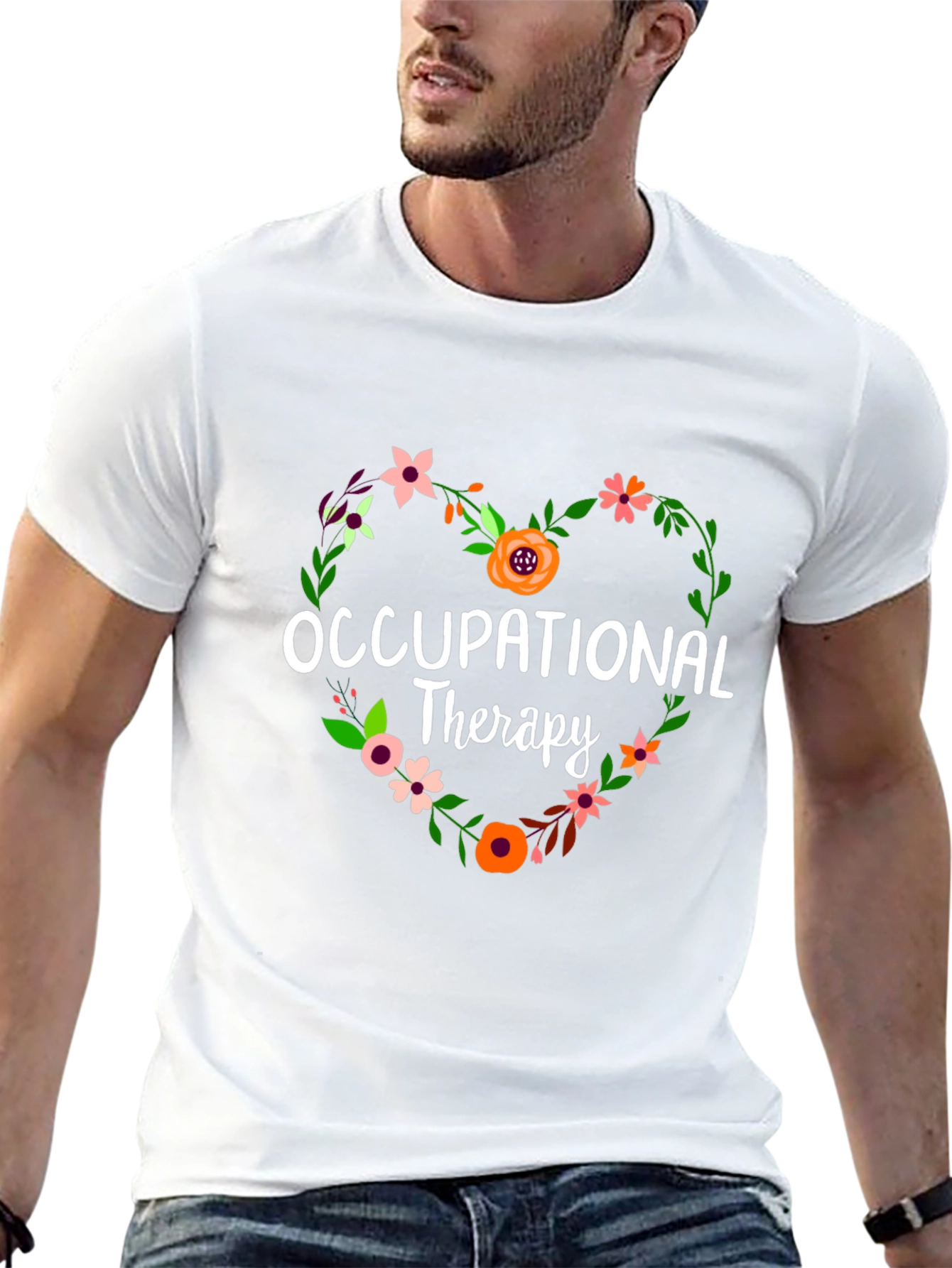 Occupational Therapy Floral Heart T-Shirt