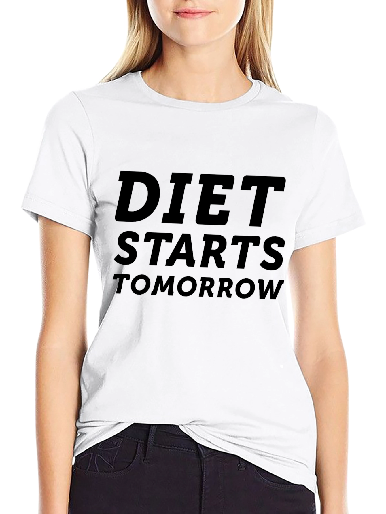 Diet Starts Tomorrow Graphic Tee - Black