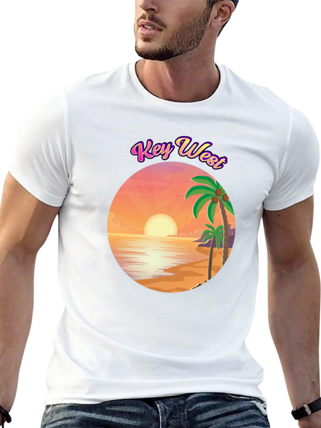 Key West Sunset T-Shirt - Tropical Beach Design