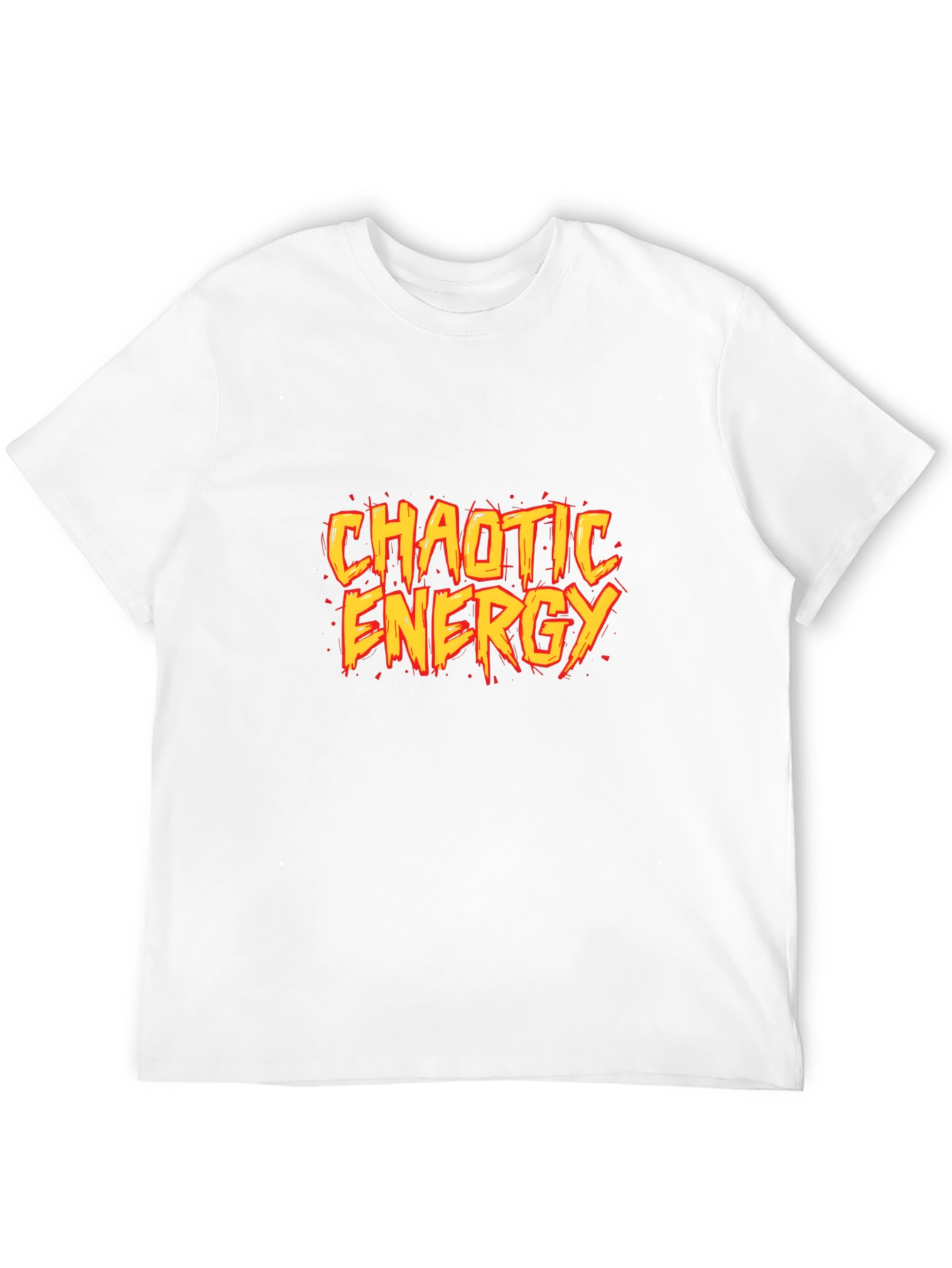 Chaotic Energy Graphic Print Black T-Shirt