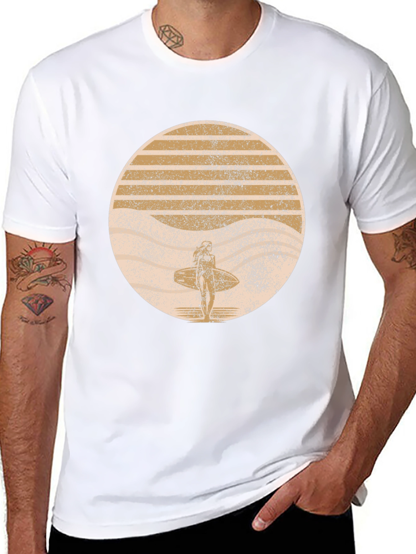 Retro Sunset Surfer T-Shirt