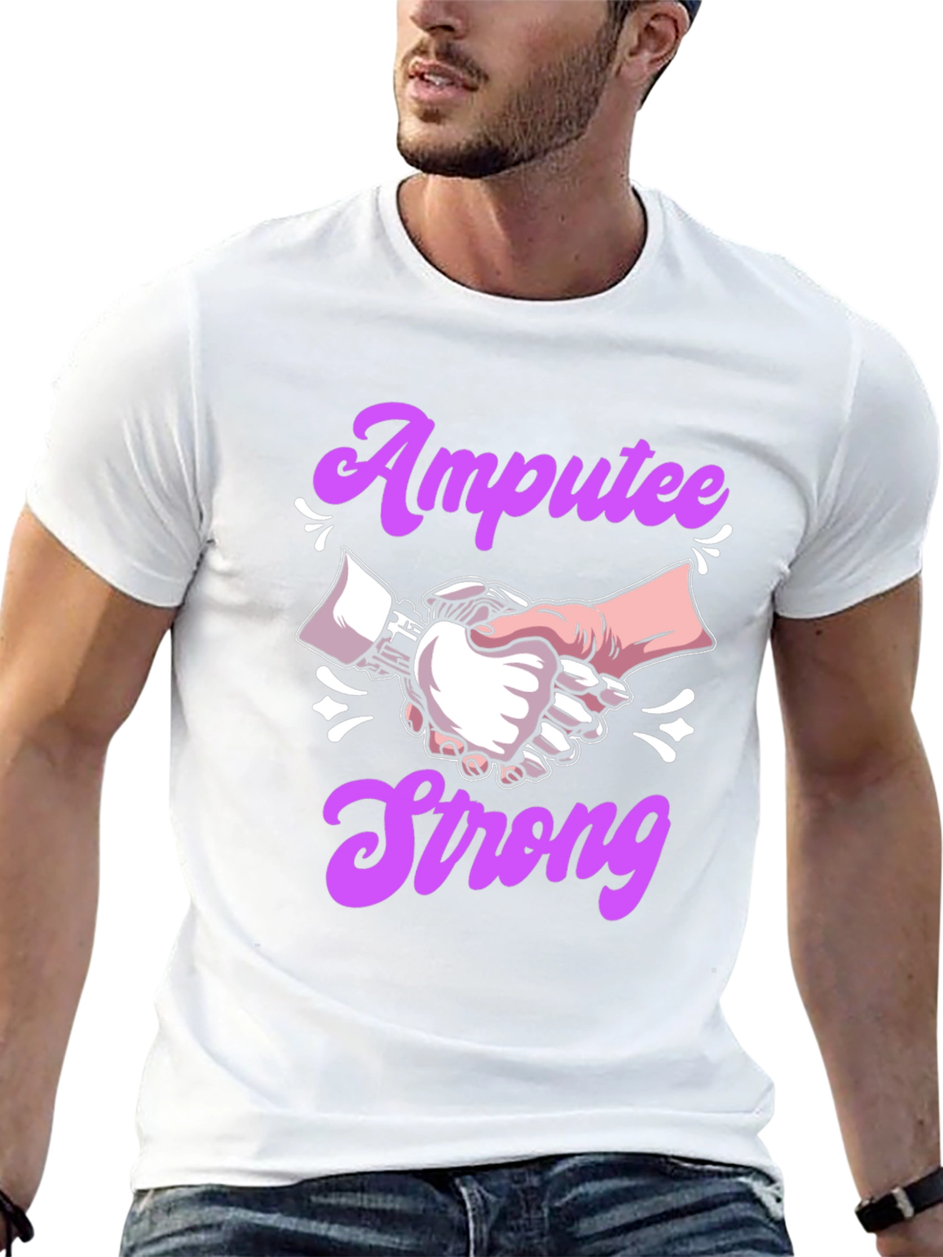 Amputee Strong T-Shirt - Handshake Design