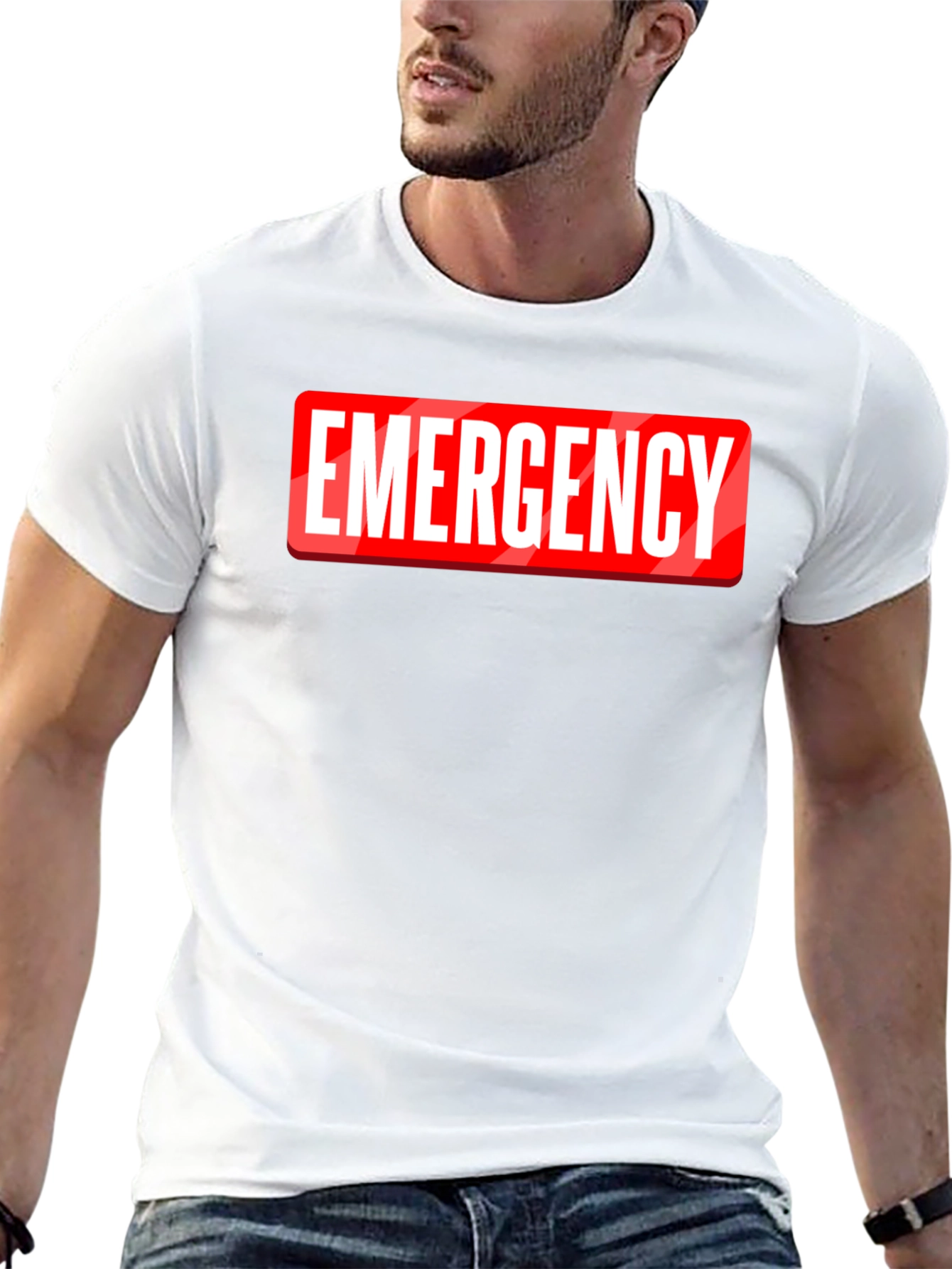 Emergency Graphic Tee - Black Cotton T-Shirt
