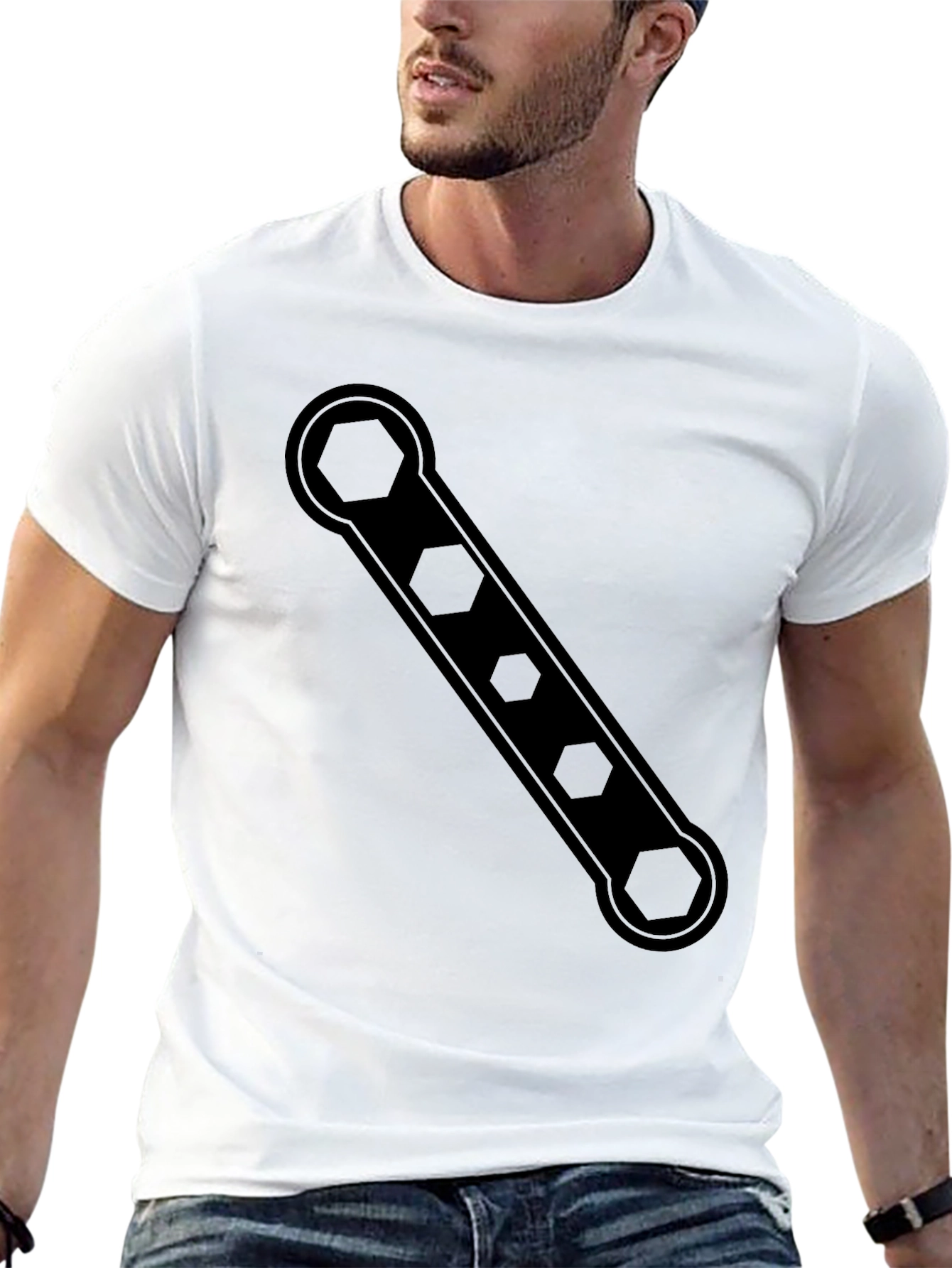 Hex Wrench Graphic Tee - Black Cotton T-Shirt