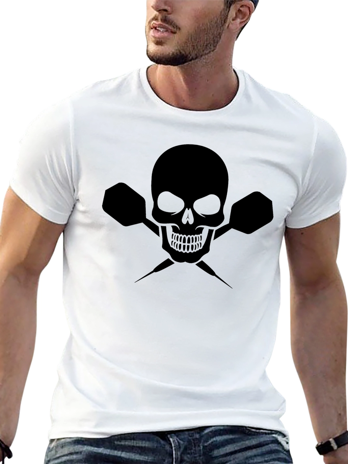 Skull & Darts Graphic Tee - Black