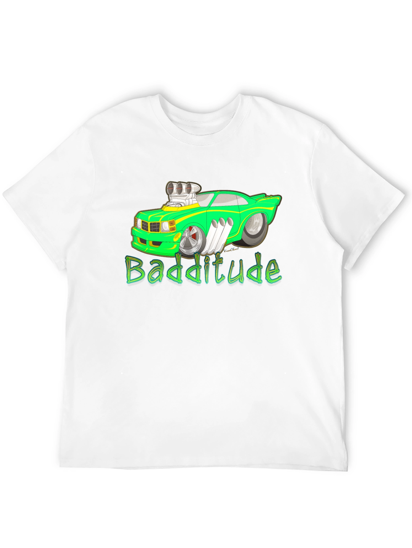Badditude Cartoon Car Graphic T-Shirt
