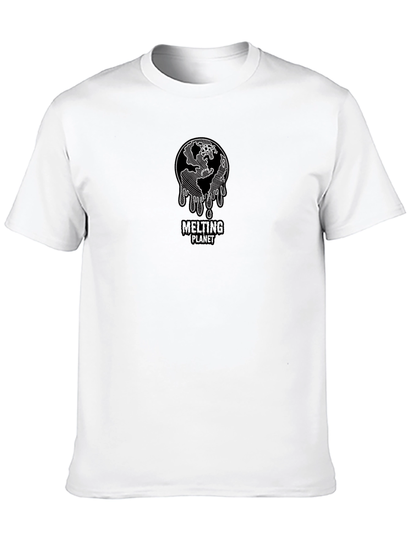 Melting Planet Graphic Tee - Black Casual T-Shirt