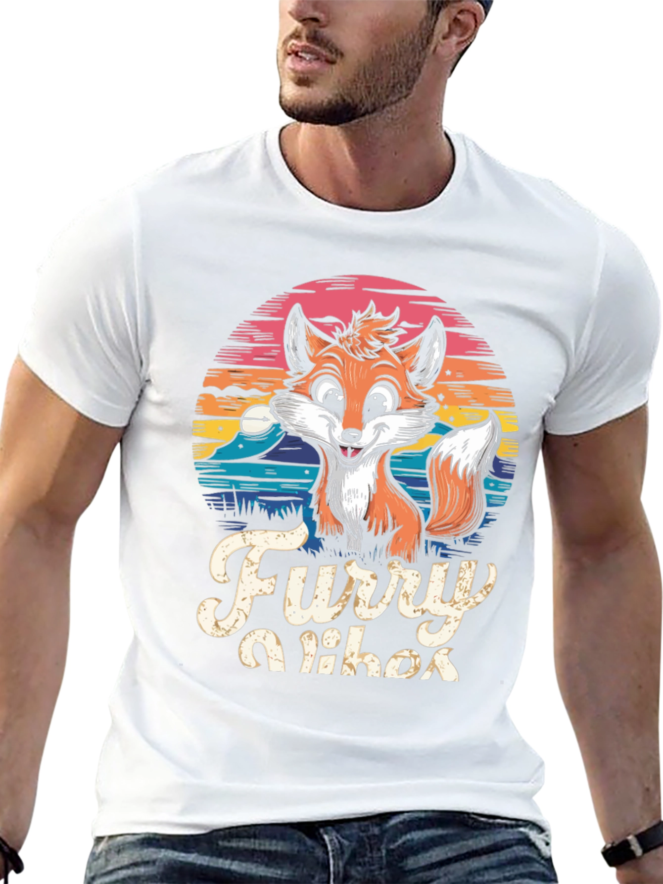 Furry Vibes T-Shirt - Cute Fox Design