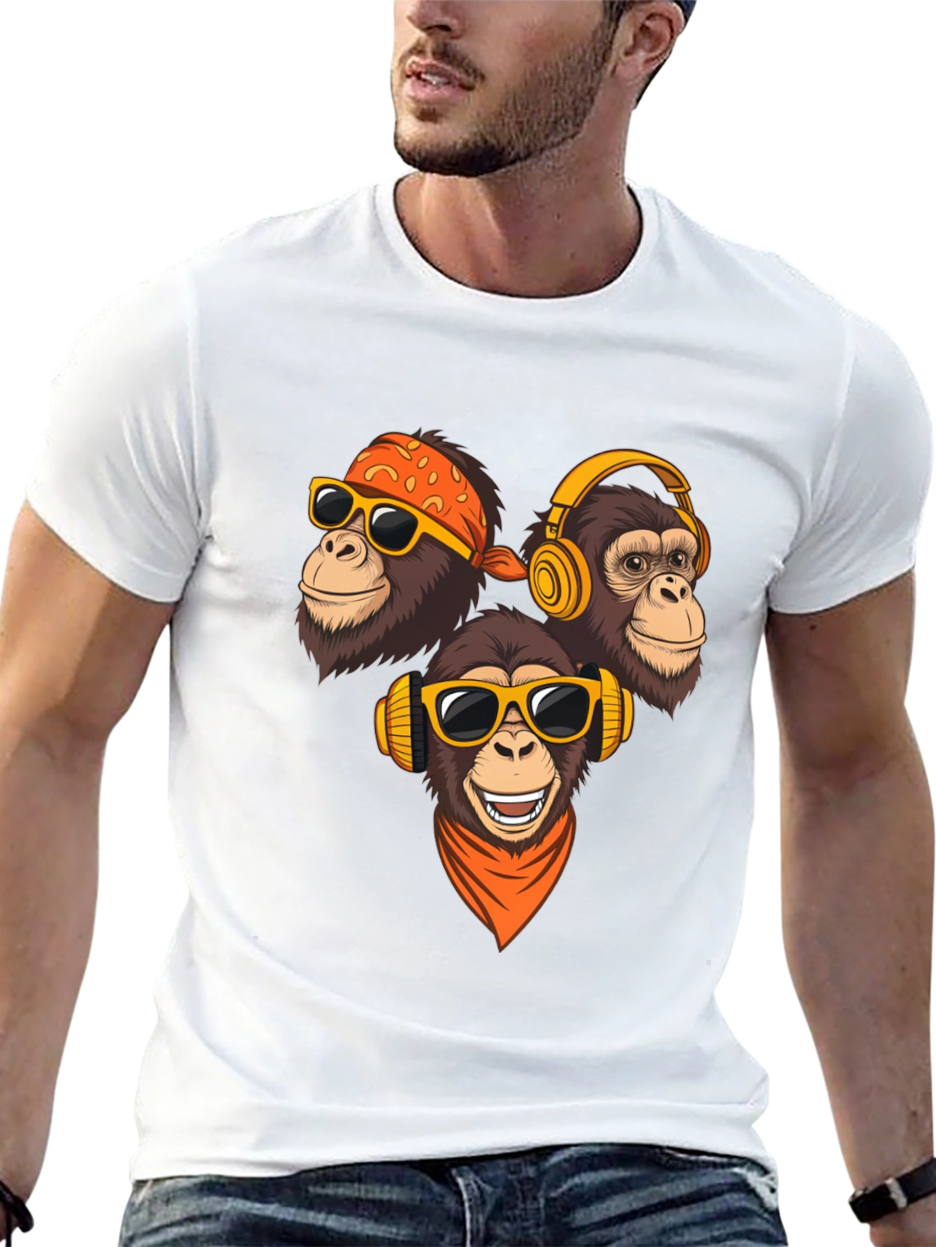 Cool Monkey Graphic T-Shirt - Black