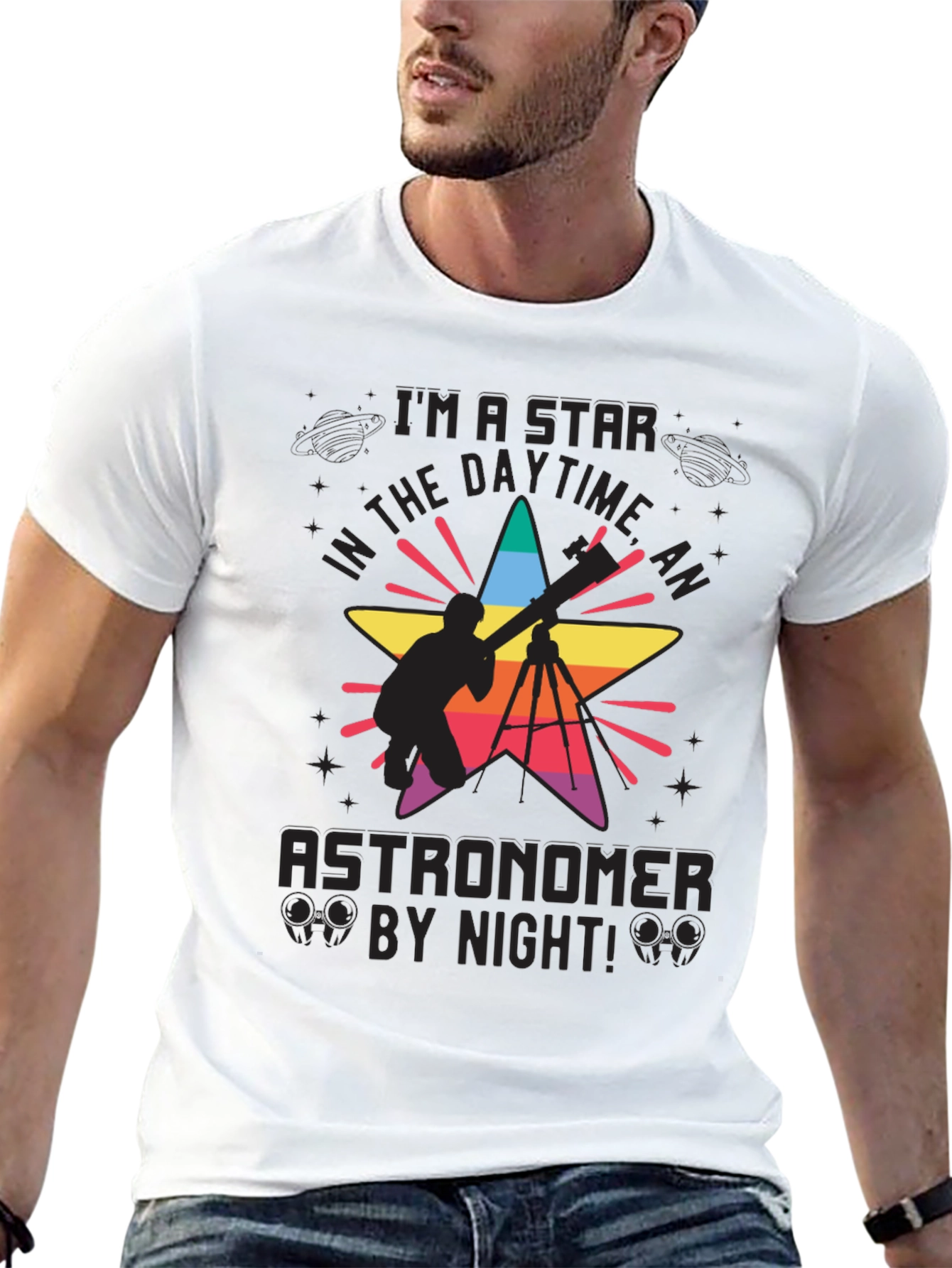 Im a Star Astronomer Black T-Shirt
