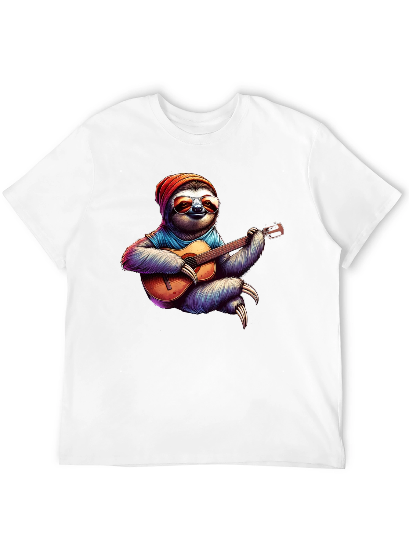 Sloth Guitarist Graphic Tee - Cool Music Lover Shirt