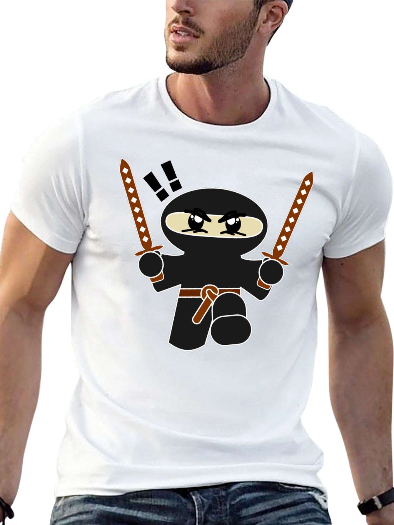 Ninja Graphic T-Shirt - Funny Cartoon Warrior Tee